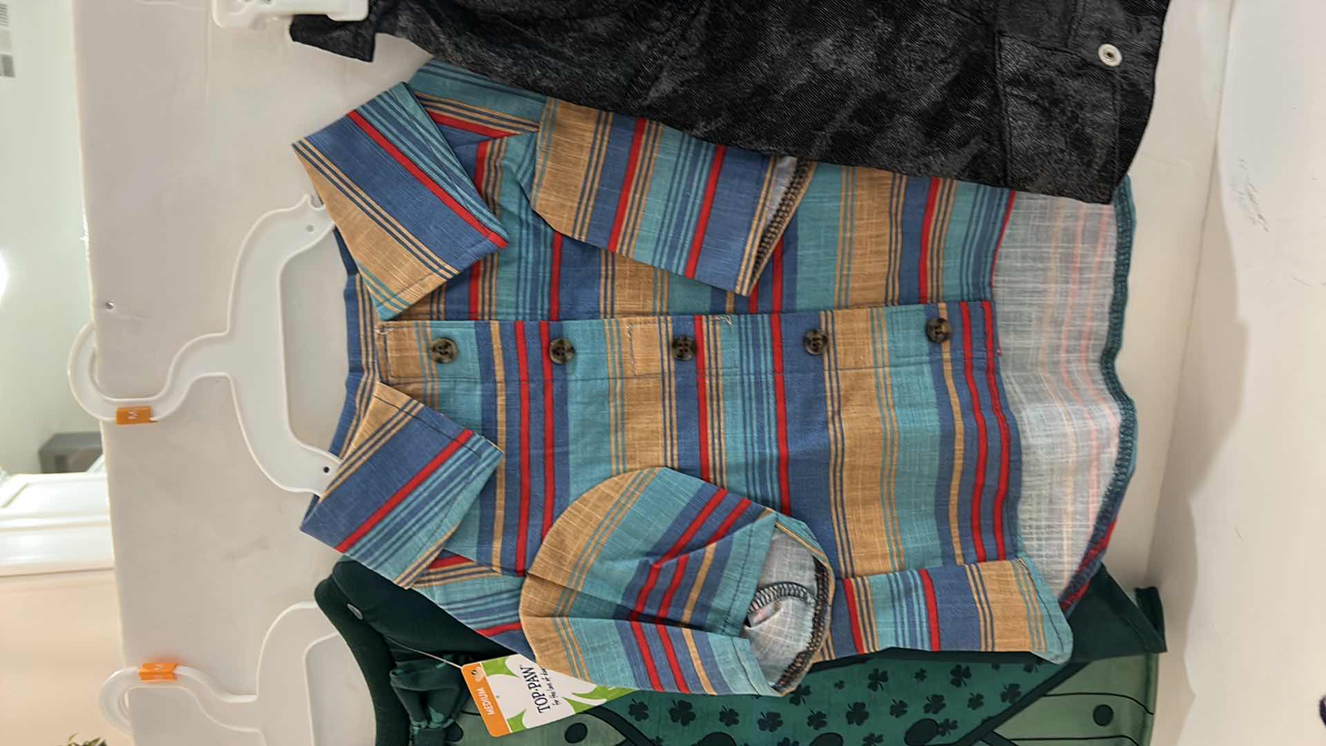 Photo 1 of NEW 9 PC DOG ASSORTMENT- 6 TOP PAW CLOTHING ITEMS, 1 WINTER SCARF, 2 COLLARS