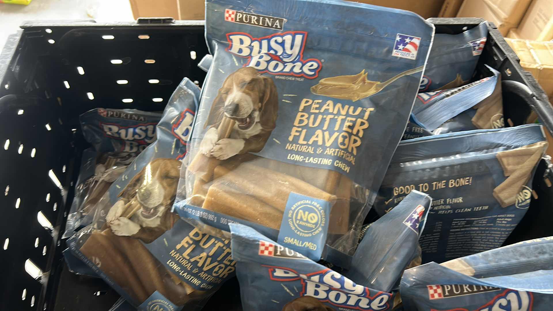 View 2 of 12 BAGS PURINA BUSY BONE PEANUT BUTTER FLAVOR CHEWS SMALL/MED 6/2024