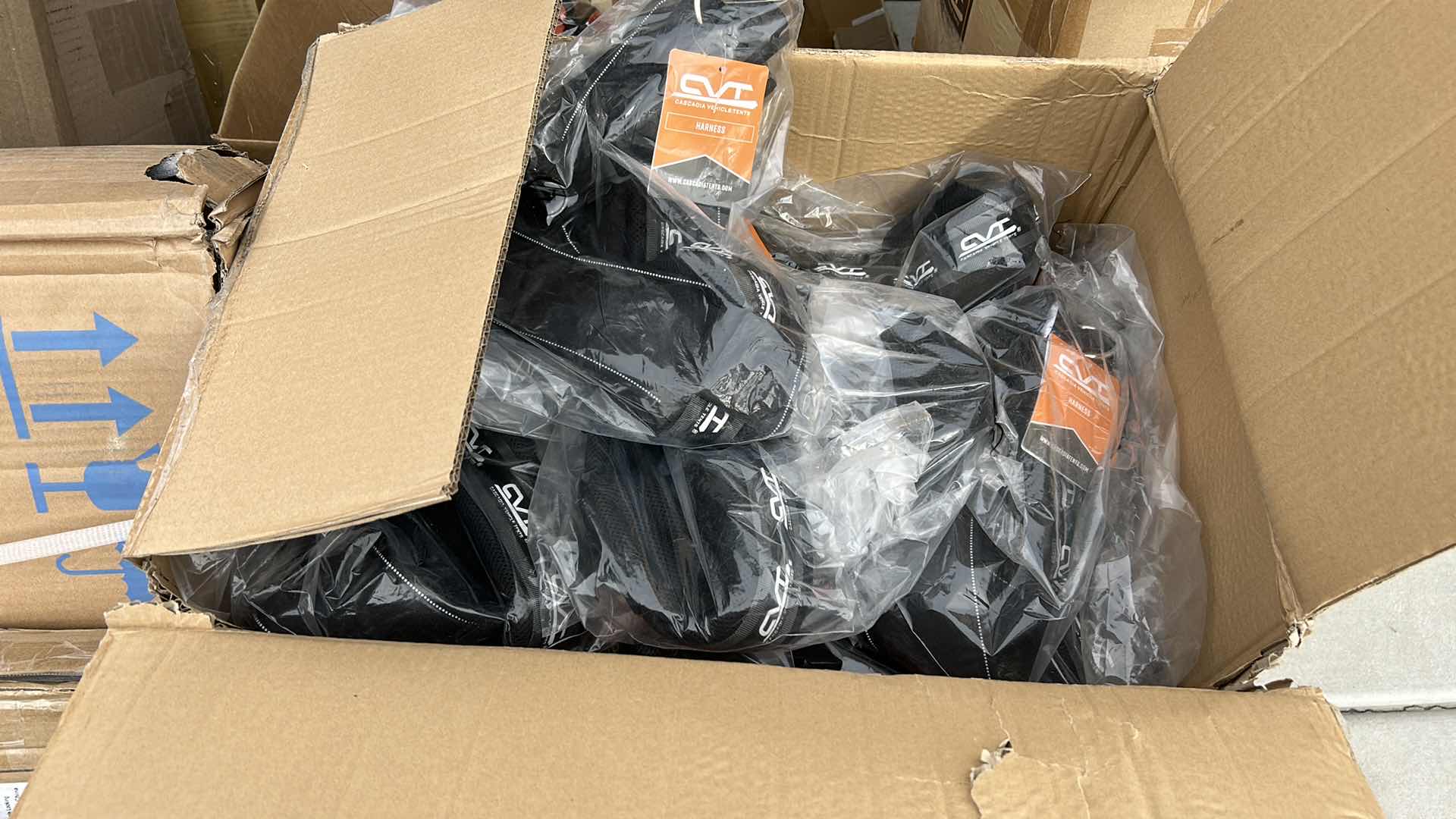 Photo 1 of LARGE BOX FULL OF NEW DOG HARNESSES AND SADDLEBAGS 