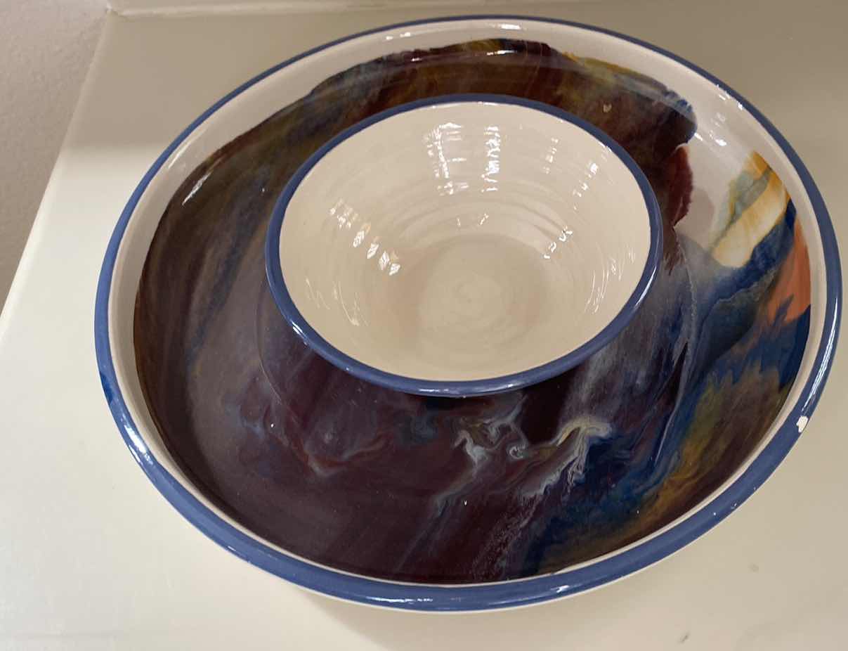 Photo 1 of CONTENTS OF KITCHEN CABINET CHIP & DIP (has a small chip),  WATERMELON BOWL AND MORE