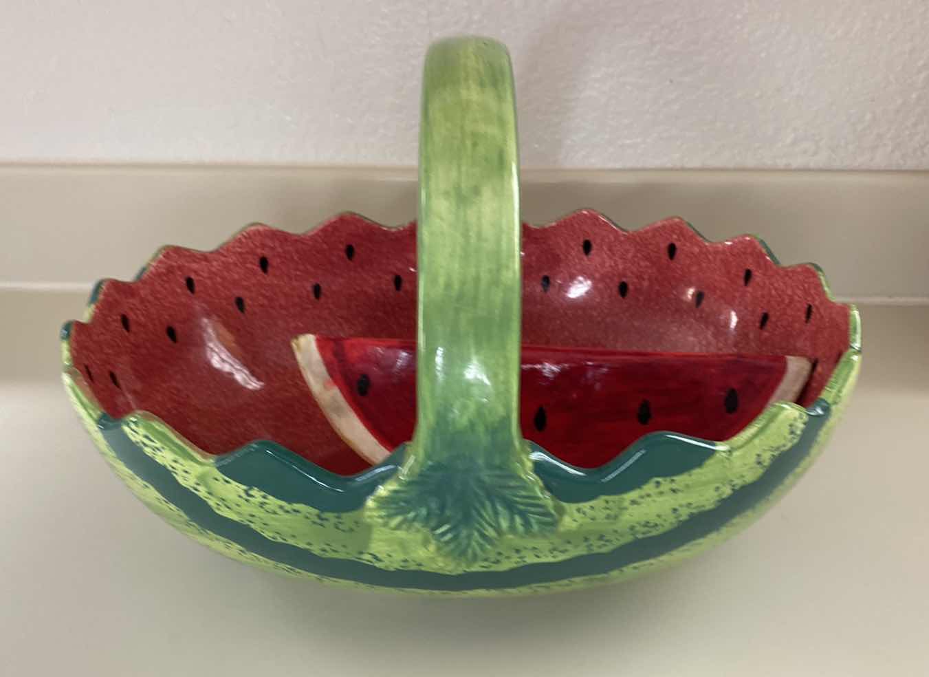 Photo 1 of CONTENTS OF KITCHEN CABINET CHIP & DIP (has a small chip),  WATERMELON BOWL AND MORE