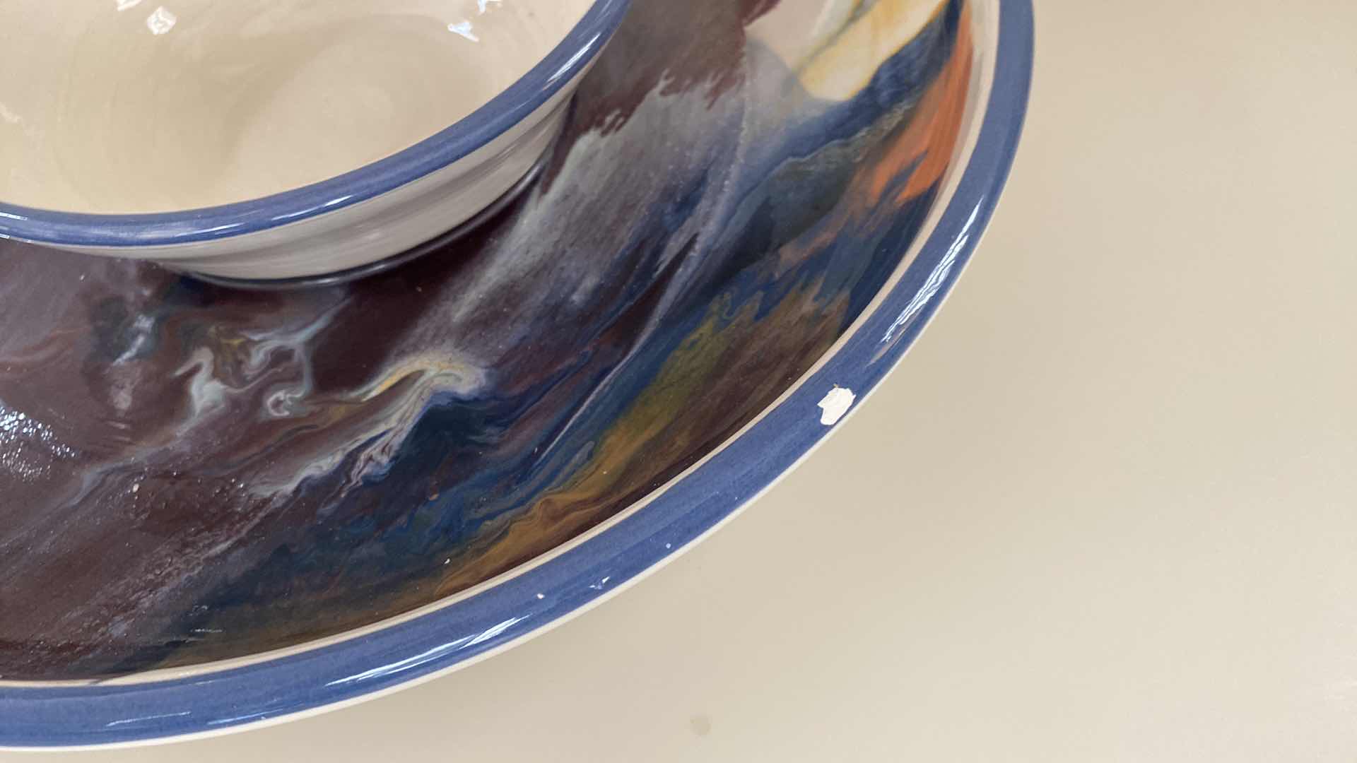 Photo 1 of CONTENTS OF KITCHEN CABINET CHIP & DIP (has a small chip),  WATERMELON BOWL AND MORE