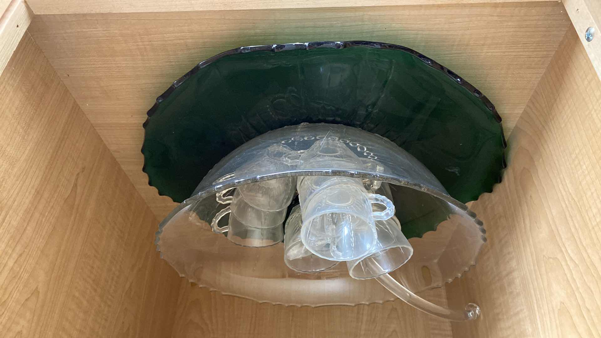 Photo 1 of CONTENTS OF CABINET PUNCH BOWL AND PLATTER