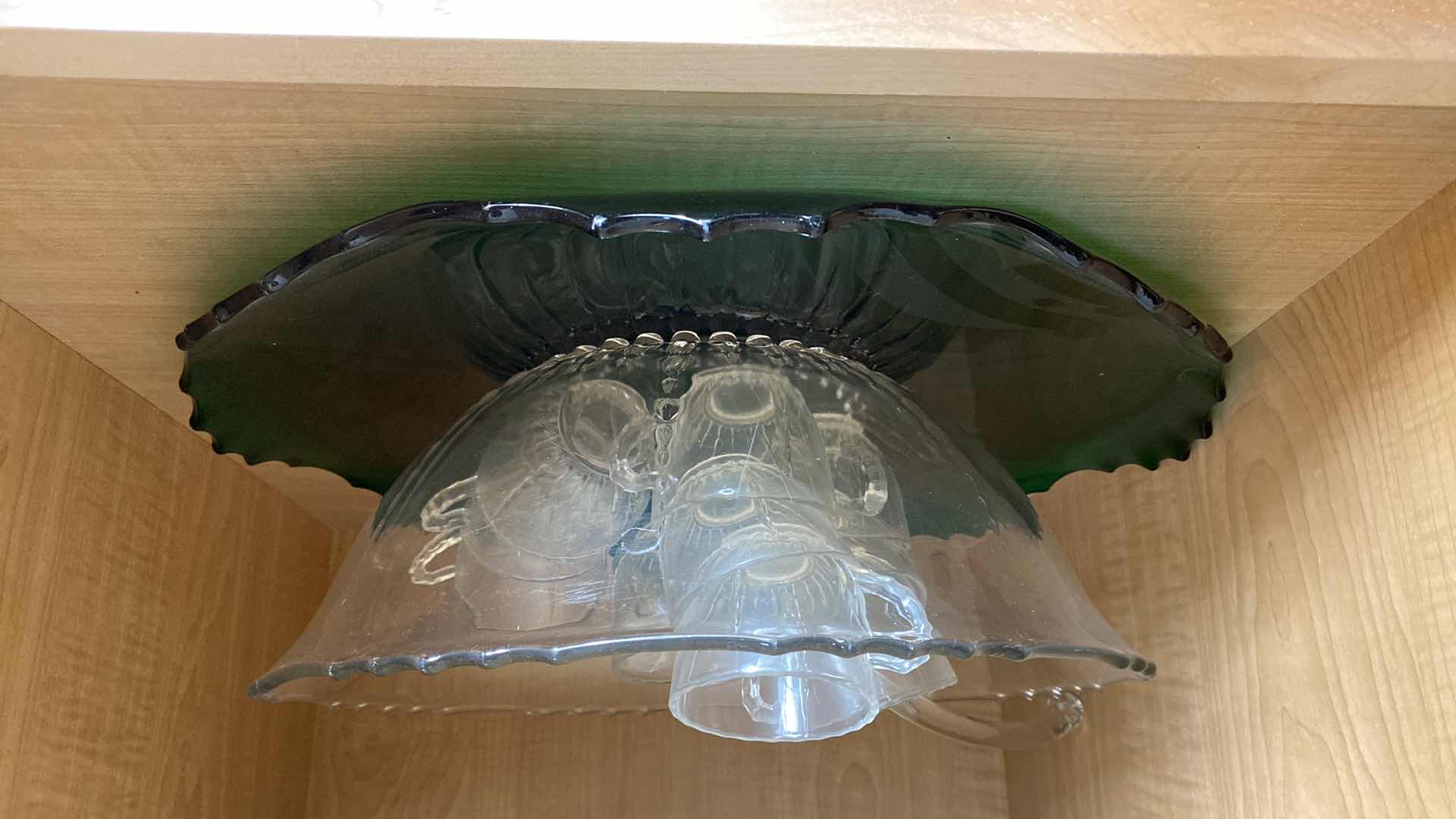 Photo 1 of CONTENTS OF CABINET PUNCH BOWL AND PLATTER