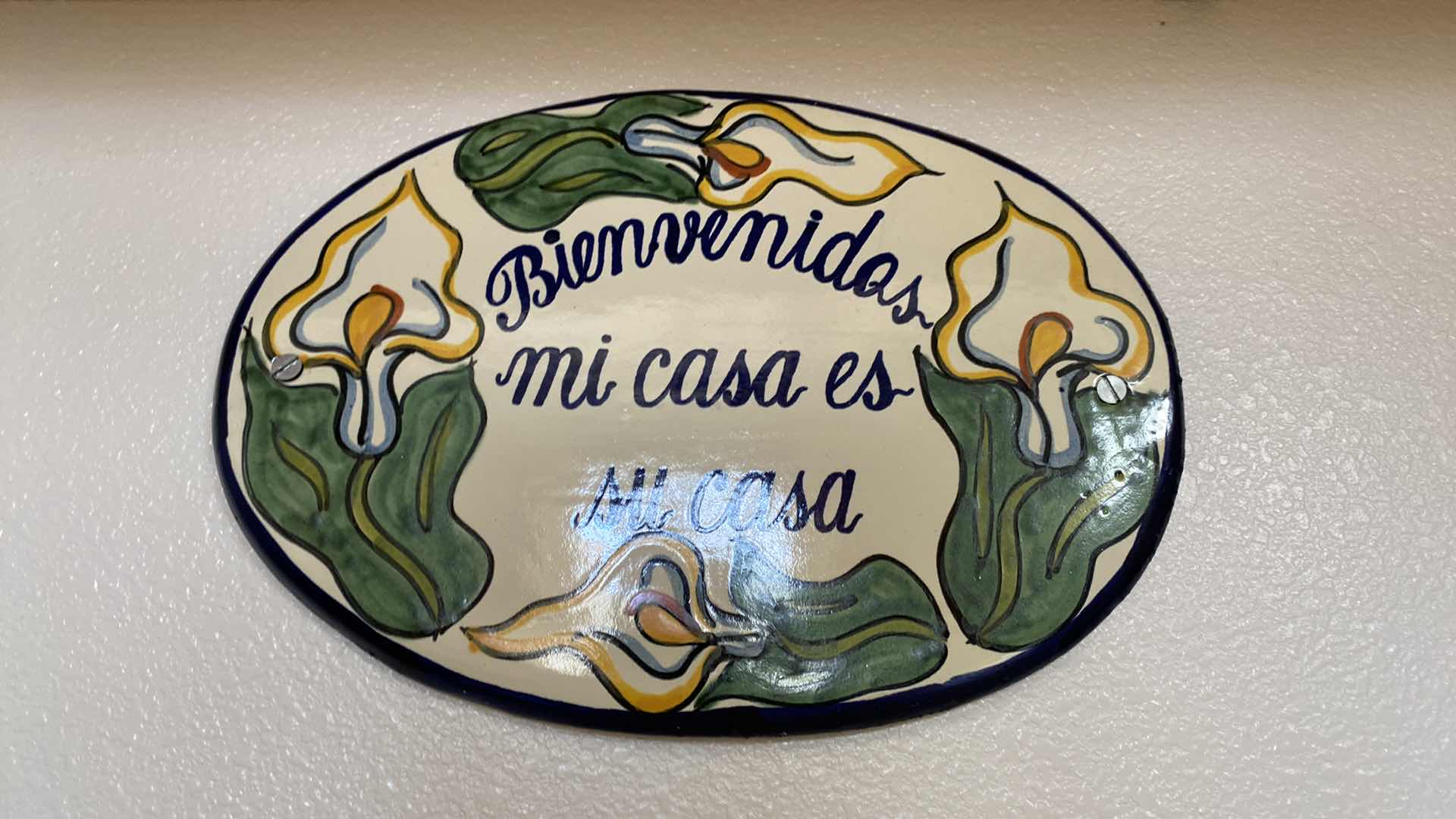 Photo 1 of CERAMIC BIENVENIDOS WALL DECOR  14” x 10”