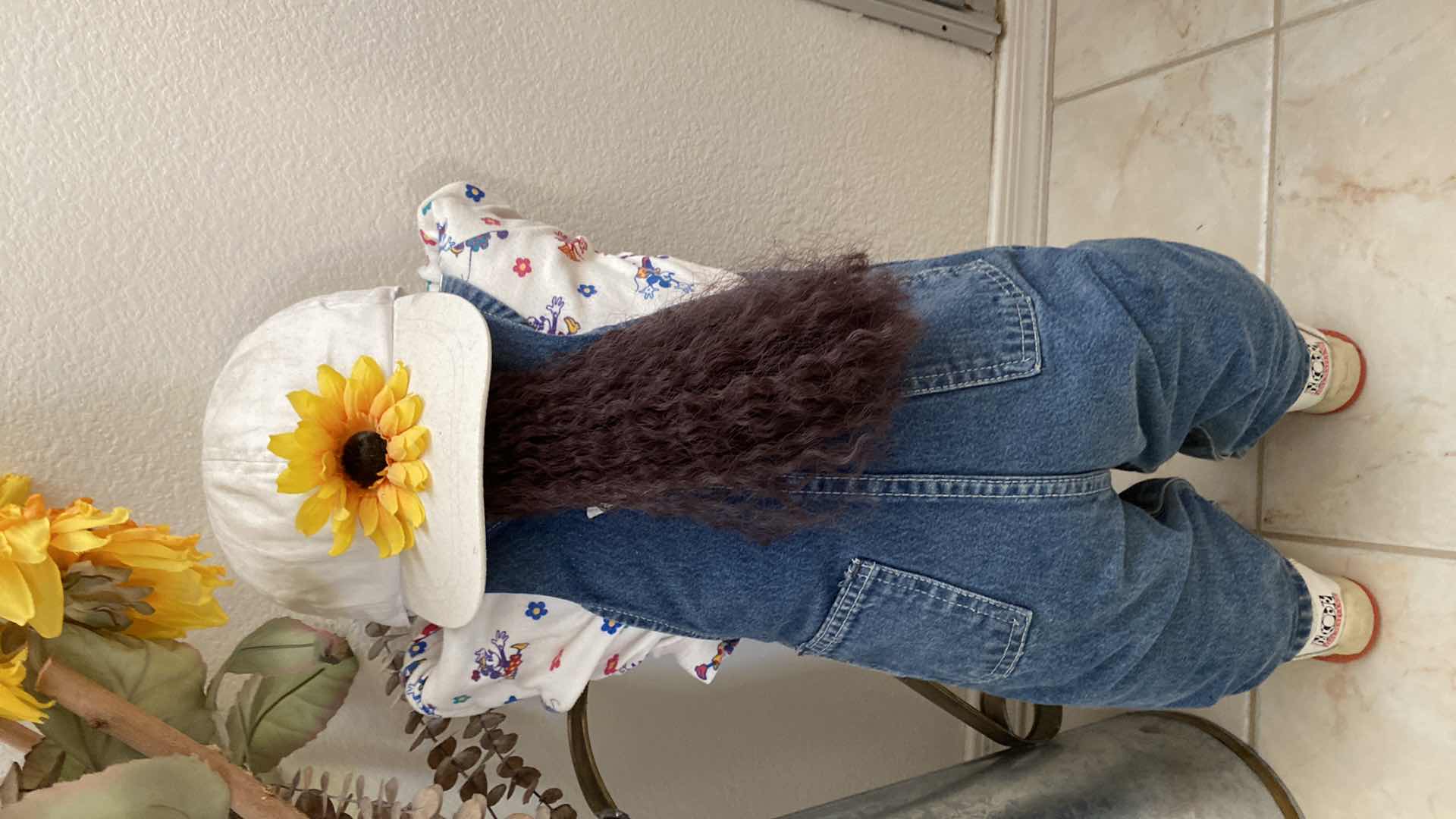 Photo 1 of ALUMINUM FLORAL H OF PITCHER 19”, OSH KOSH FIGURE H 24” AND WOODEN SHOES