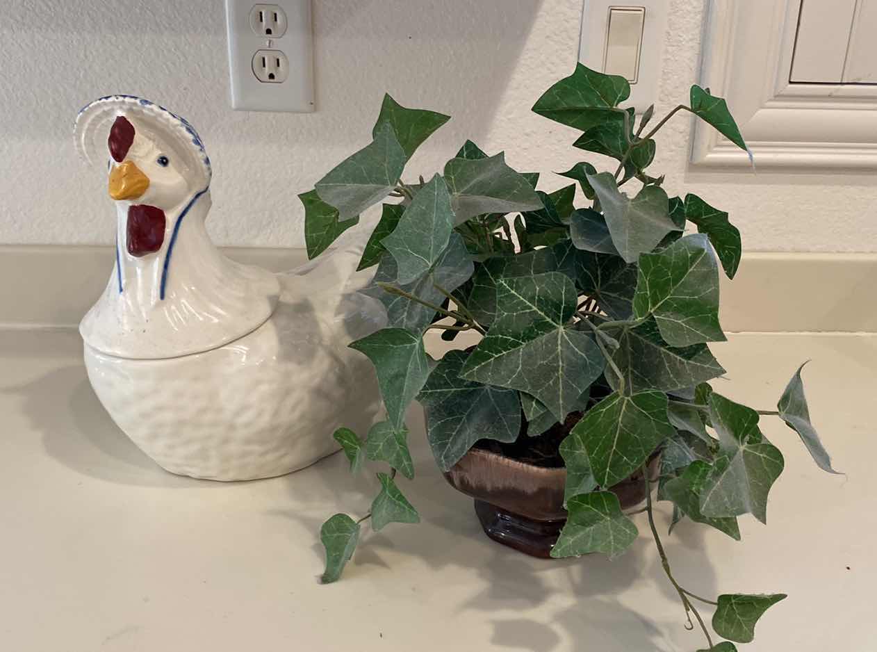 Photo 1 of MOTHER GOOSE SOUP TUREEN 12“ x 11“ AND FAUX PLANT