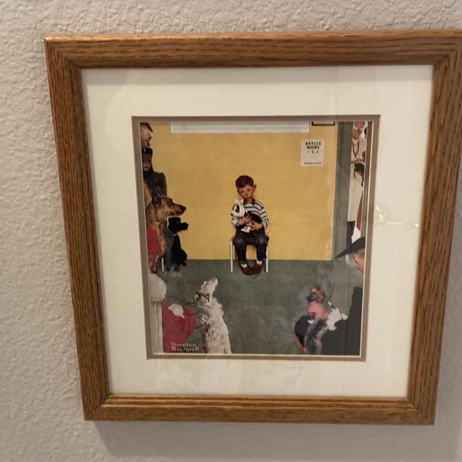 Photo 1 of 4 - WOOD FRAMED VARIOUS GENRES ARTWORK LARGEST 15 1/2” x 13“