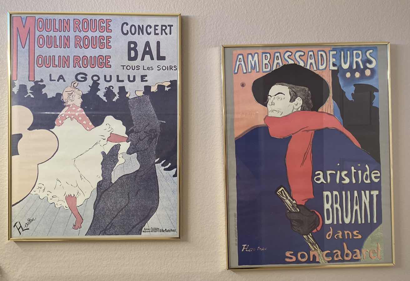 Photo 1 of PAIR OF FRAMED FRENCH CANVAS ARTWORK 18” x 24“