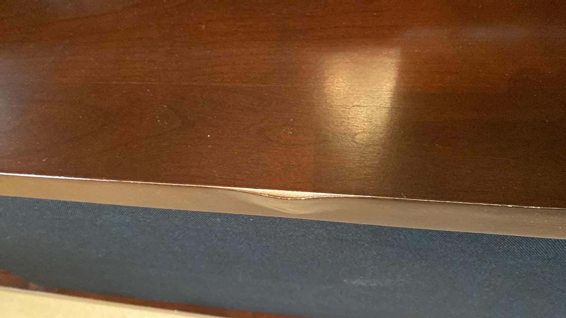 Photo 1 of ENTERTAINMENT CENTER 78“ x 19“ H80” LAMINATE PEELING AND CHIPPED, CONTENTS NOT INCLUDED