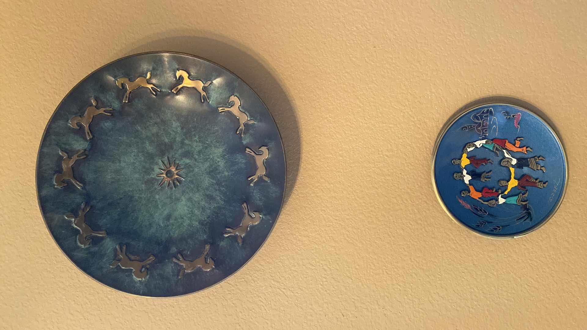 Photo 1 of PAIR OF METAL PLATES FROM ISRAEL LARGEST 12.5”