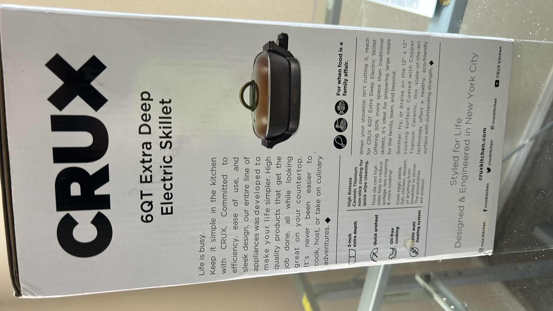 View 3 of NEW IN HOC CRUX 6 QT EXTRA DEEP ELECTRIC SKILLET