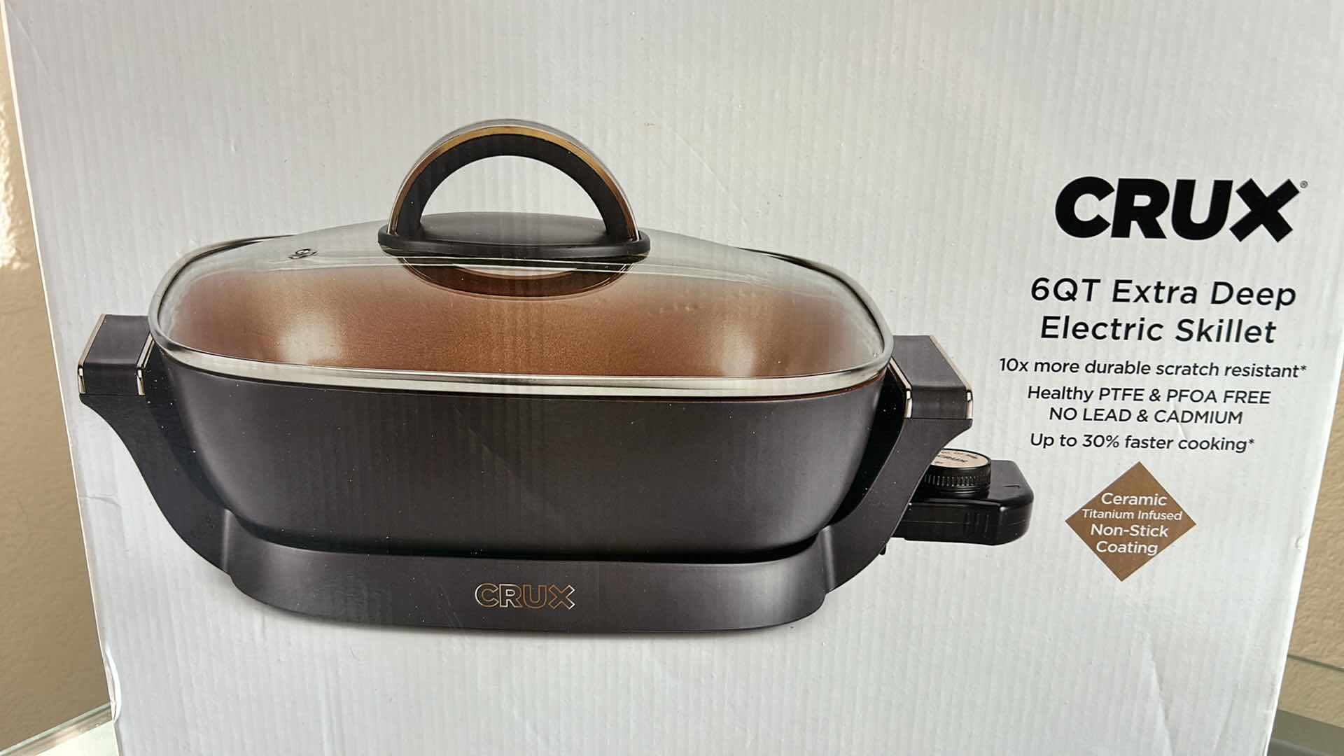 View 2 of NEW IN HOC CRUX 6 QT EXTRA DEEP ELECTRIC SKILLET