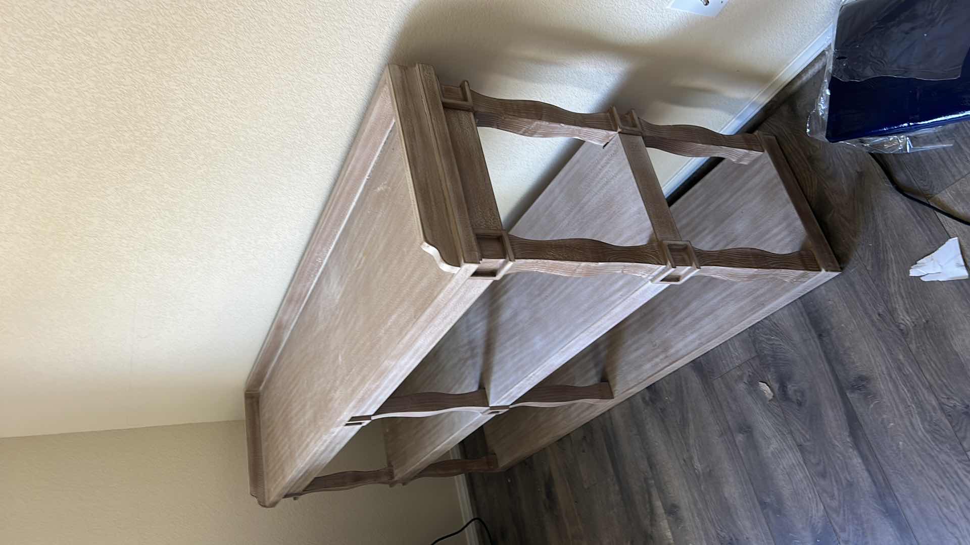 View 4 of 2-TONE WOOD SHELVING UNIT 59“ x 15“ x 33 1/4“