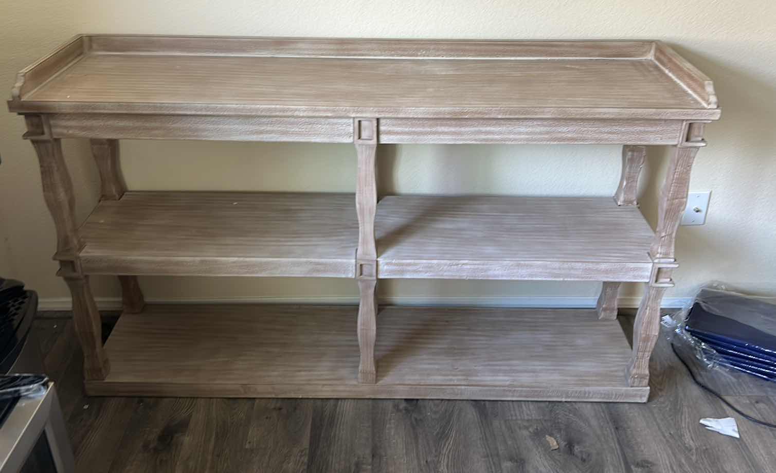 View 5 of 2-TONE WOOD SHELVING UNIT 59“ x 15“ x 33 1/4“