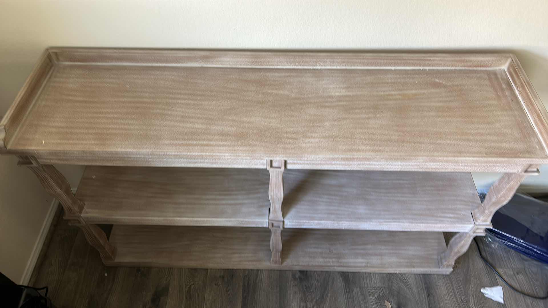 View 3 of 2-TONE WOOD SHELVING UNIT 59“ x 15“ x 33 1/4“