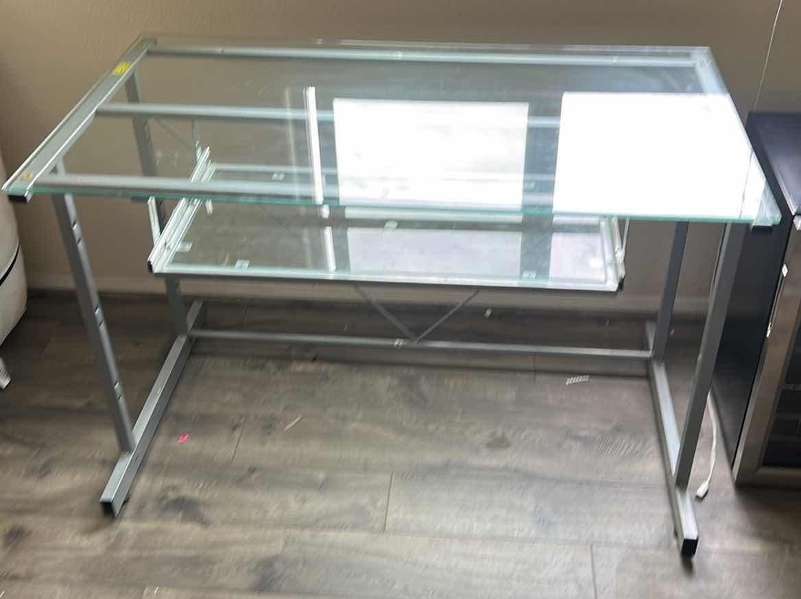 Photo 1 of GLASS AND METAL COMPUTER DESK 46” x 26 1/2” x 30”