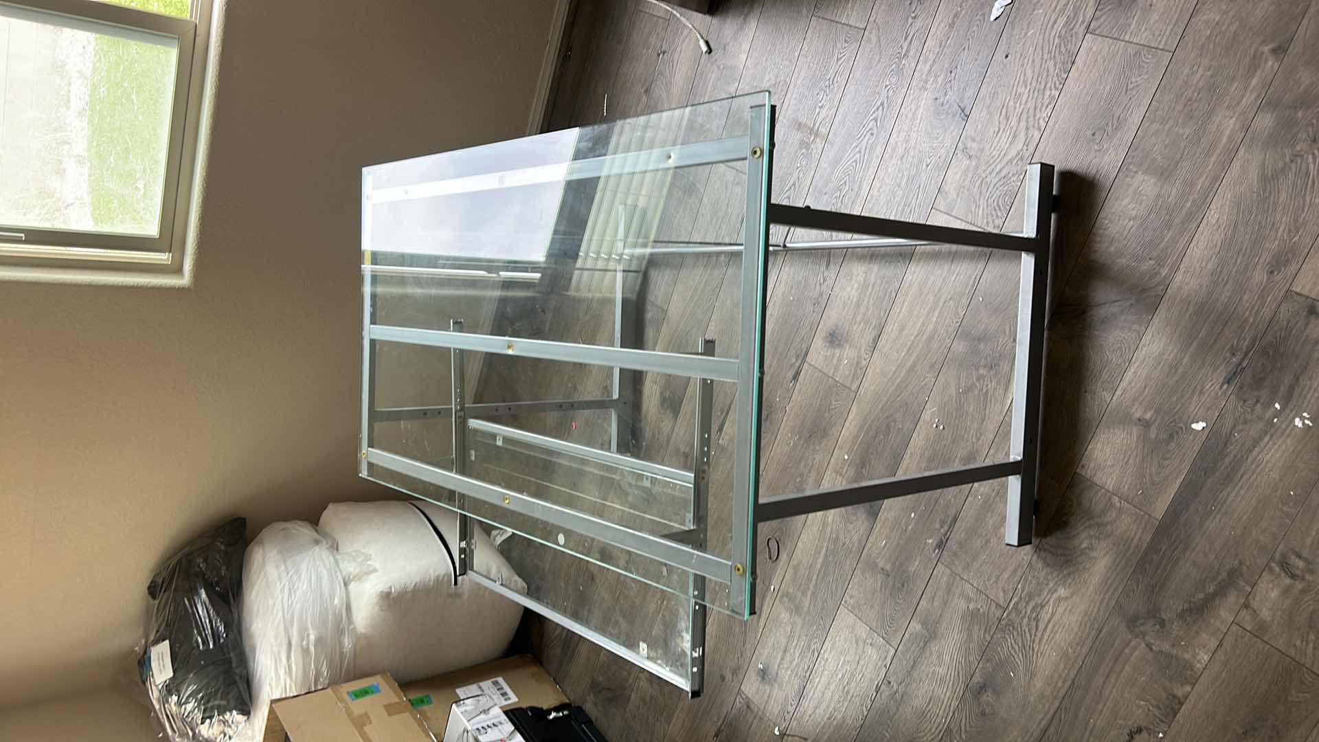 Photo 1 of GLASS AND METAL COMPUTER DESK 46” x 26 1/2” x 30”