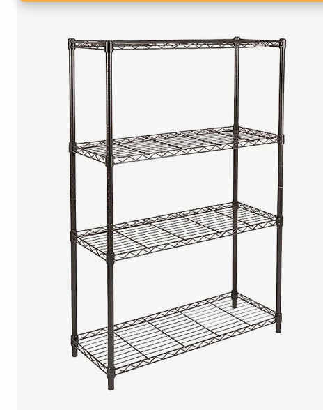 Photo 1 of NEW IN BOX - AMAZON BASICS 4 SHELF SHELVING UNIT BLACK