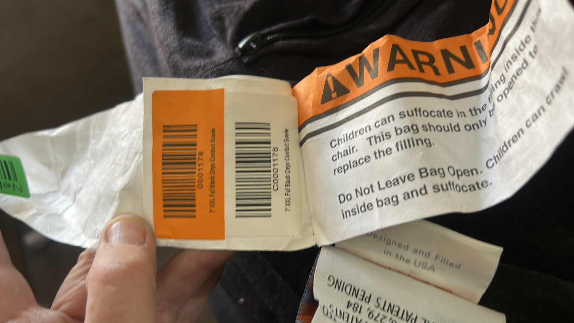 Photo 1 of 7’ XXL HUGE FUFF CHAIR IN BLACK ONYX COMFORT SUEDE