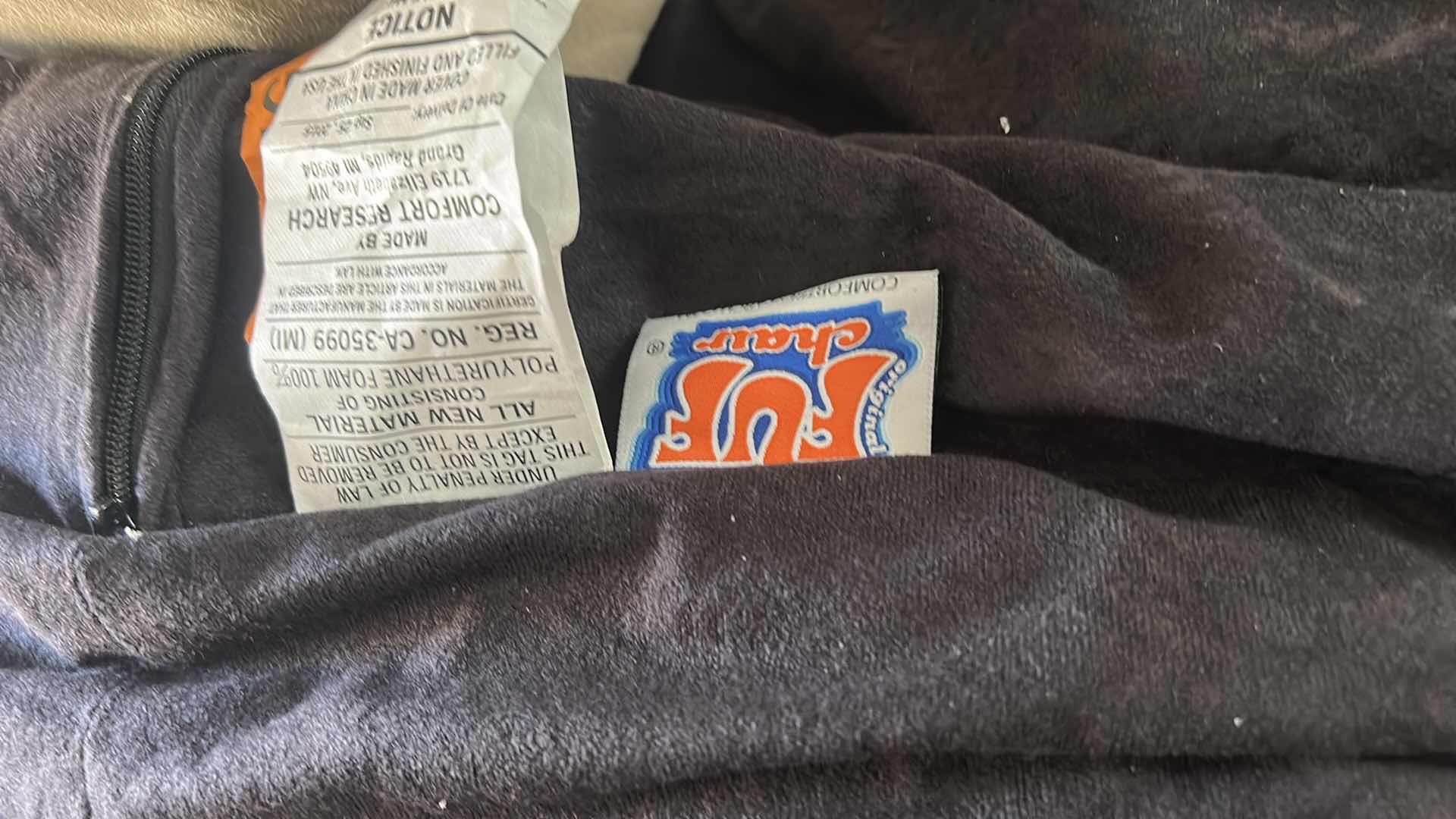 Photo 1 of 7’ XXL HUGE FUFF CHAIR IN BLACK ONYX COMFORT SUEDE