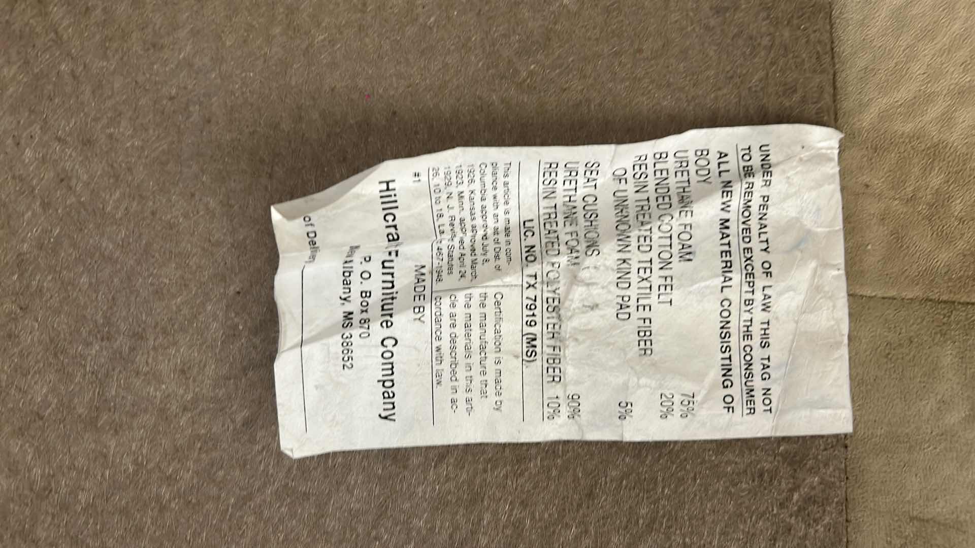 Photo 1 of 7’ HILLCRAFT FURNITURE COMPANY PLUSH BEIGE SOFA