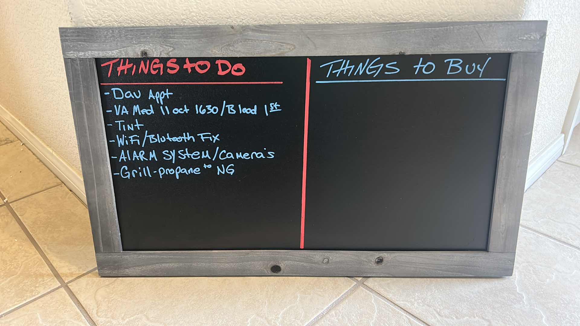 Photo 1 of FRAMED CHALK BOARD AND SMALL CRATE 24” x 14 1/2”