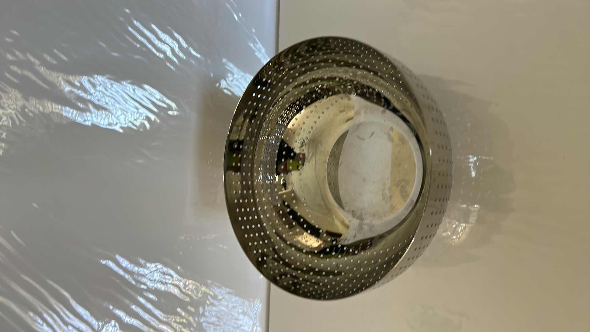 Photo 3 of ALESSIO ITALY INOX 18/10 SILVER BOWL WITH HOLES 8 1/4” x 3 and three-quarter inches