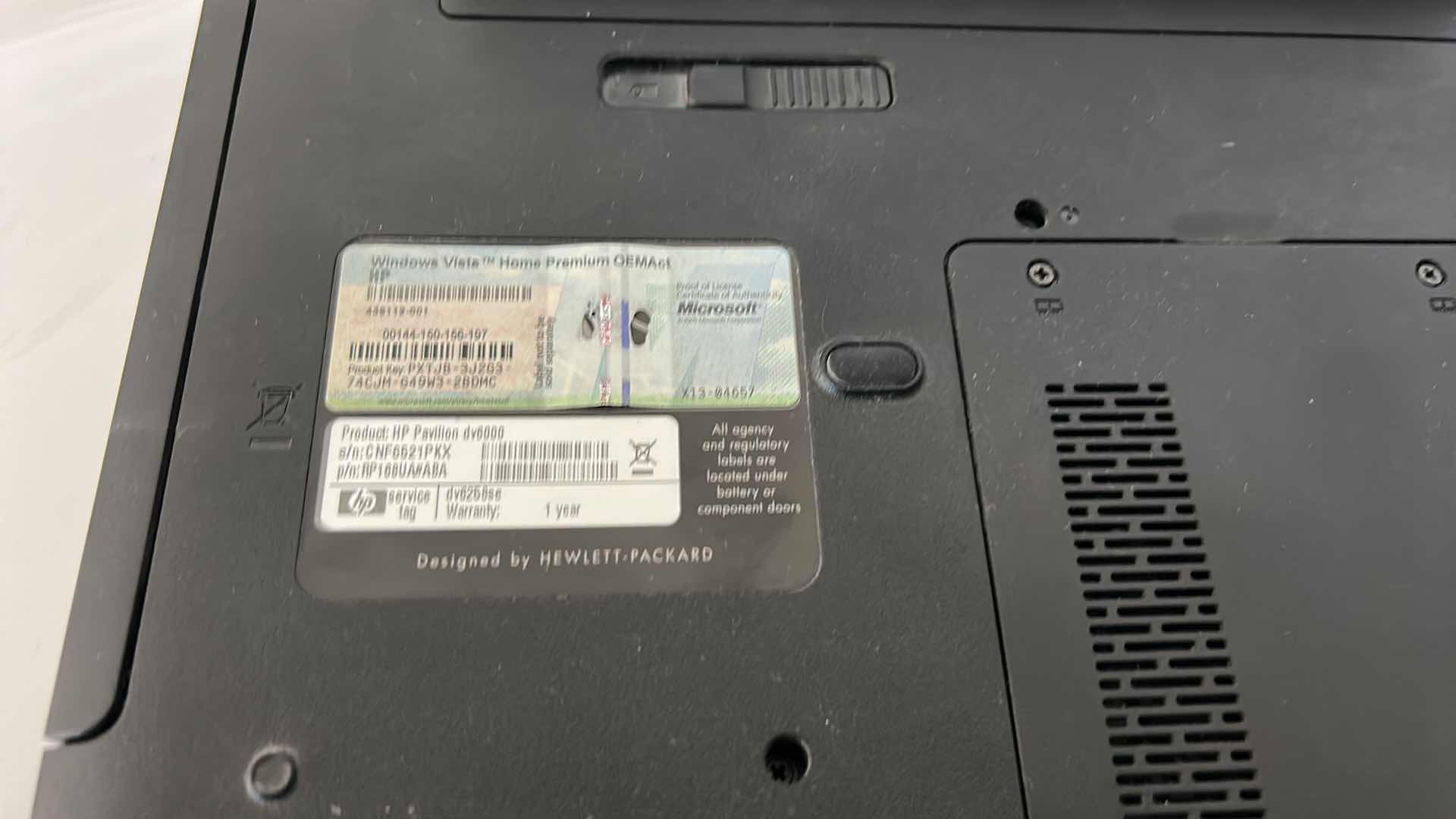 Photo 1 of HP PAVILION NOTEBOOK PC