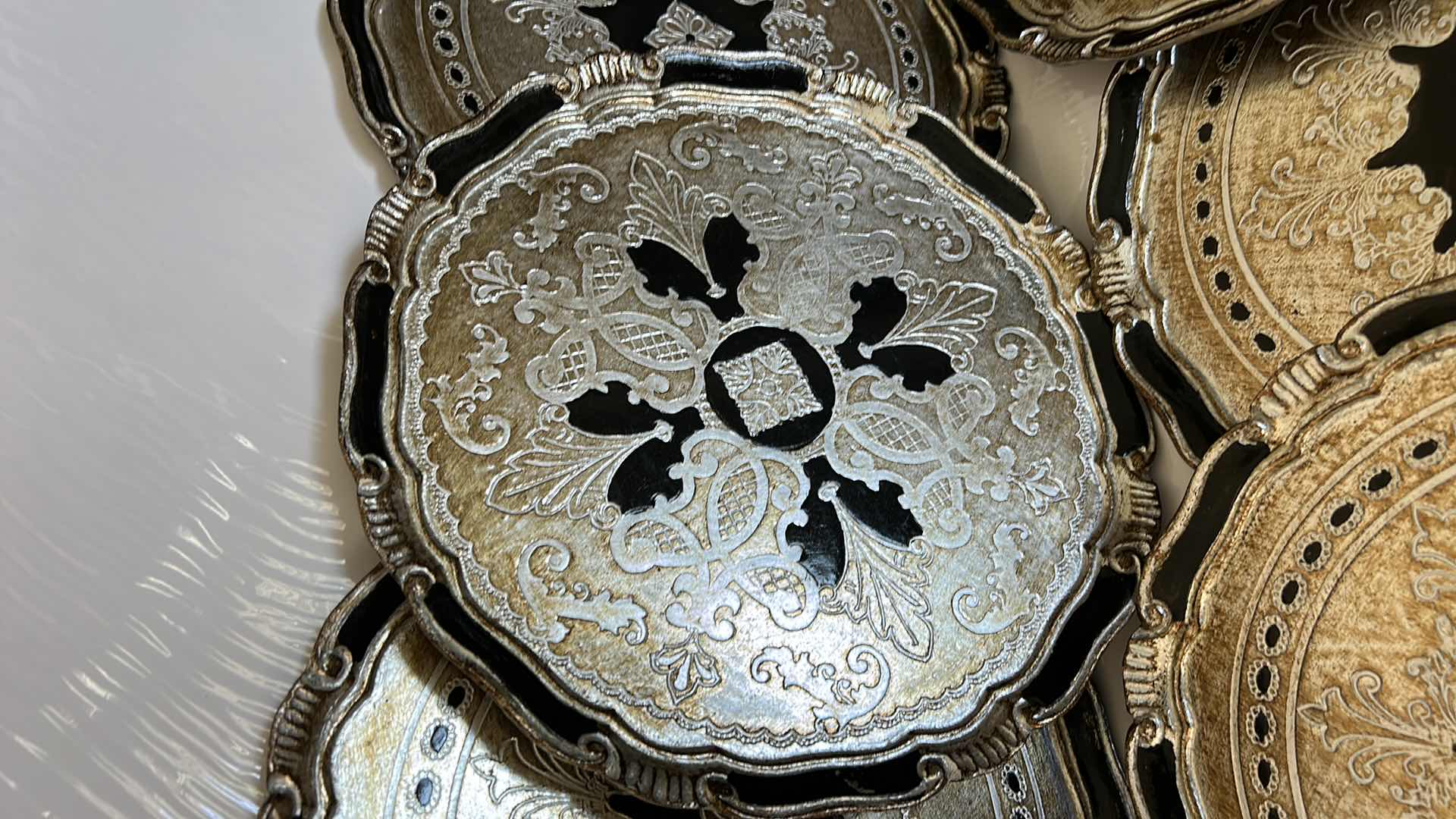 Photo 1 of 6 ORNATE PLATE CHARGERS OR WALL DECOR 13” ROUND