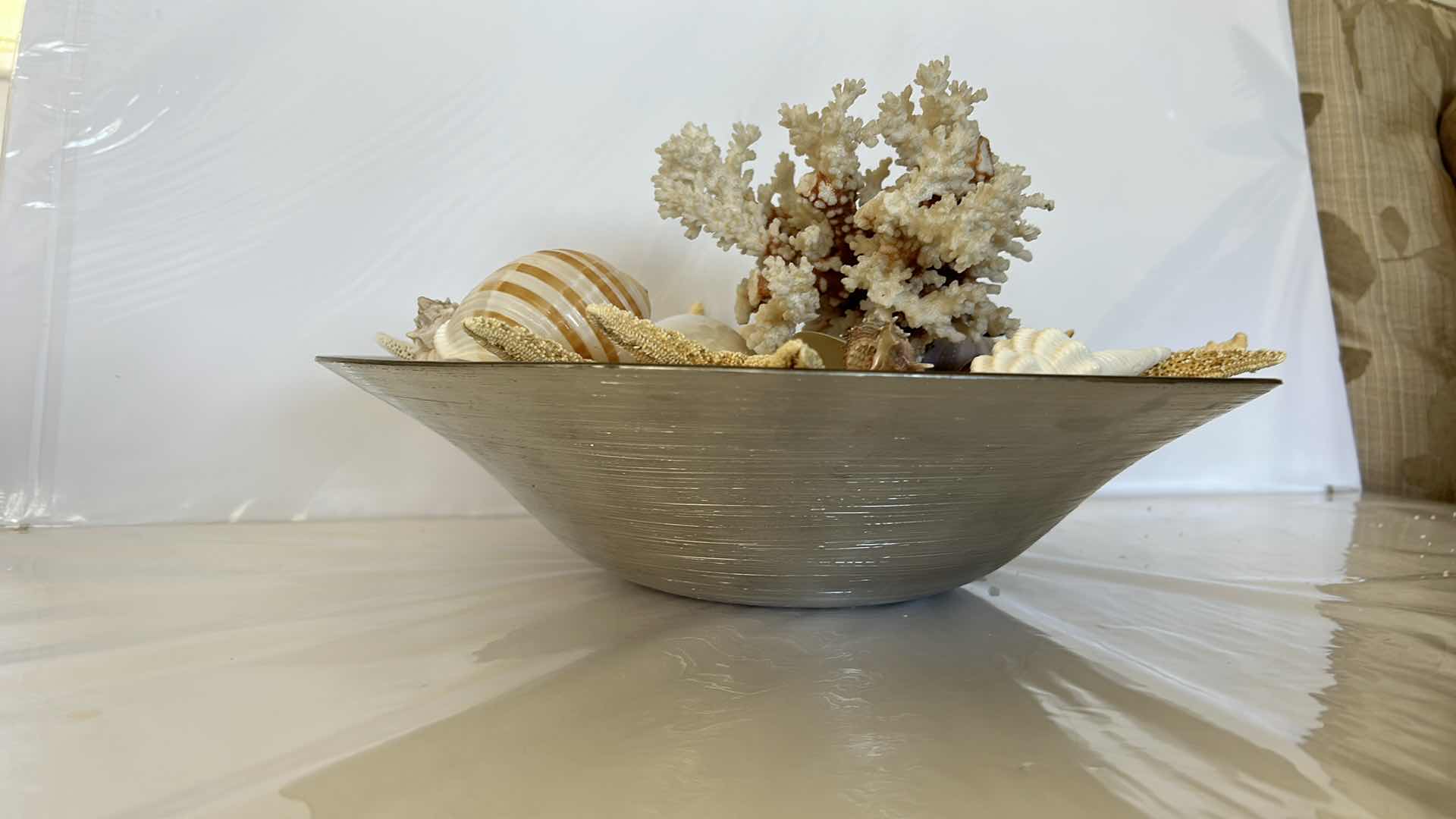 Photo 15 of GLASS BOWL 16” WITH SHELLS STARFISH SAN DOLLARS AND MORE