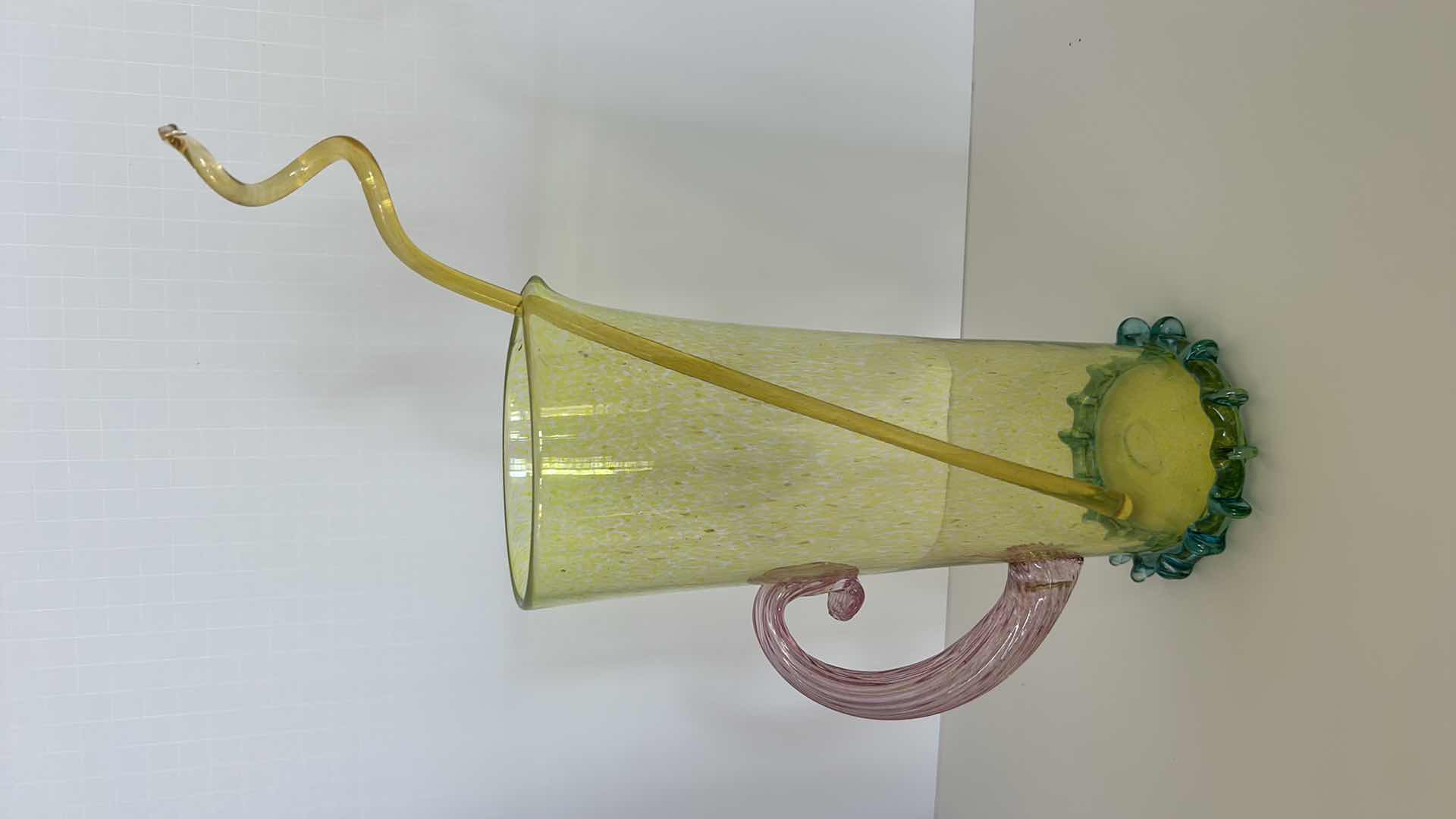 Photo 1 of COLORED GLASS PITCHER H9 3/4”