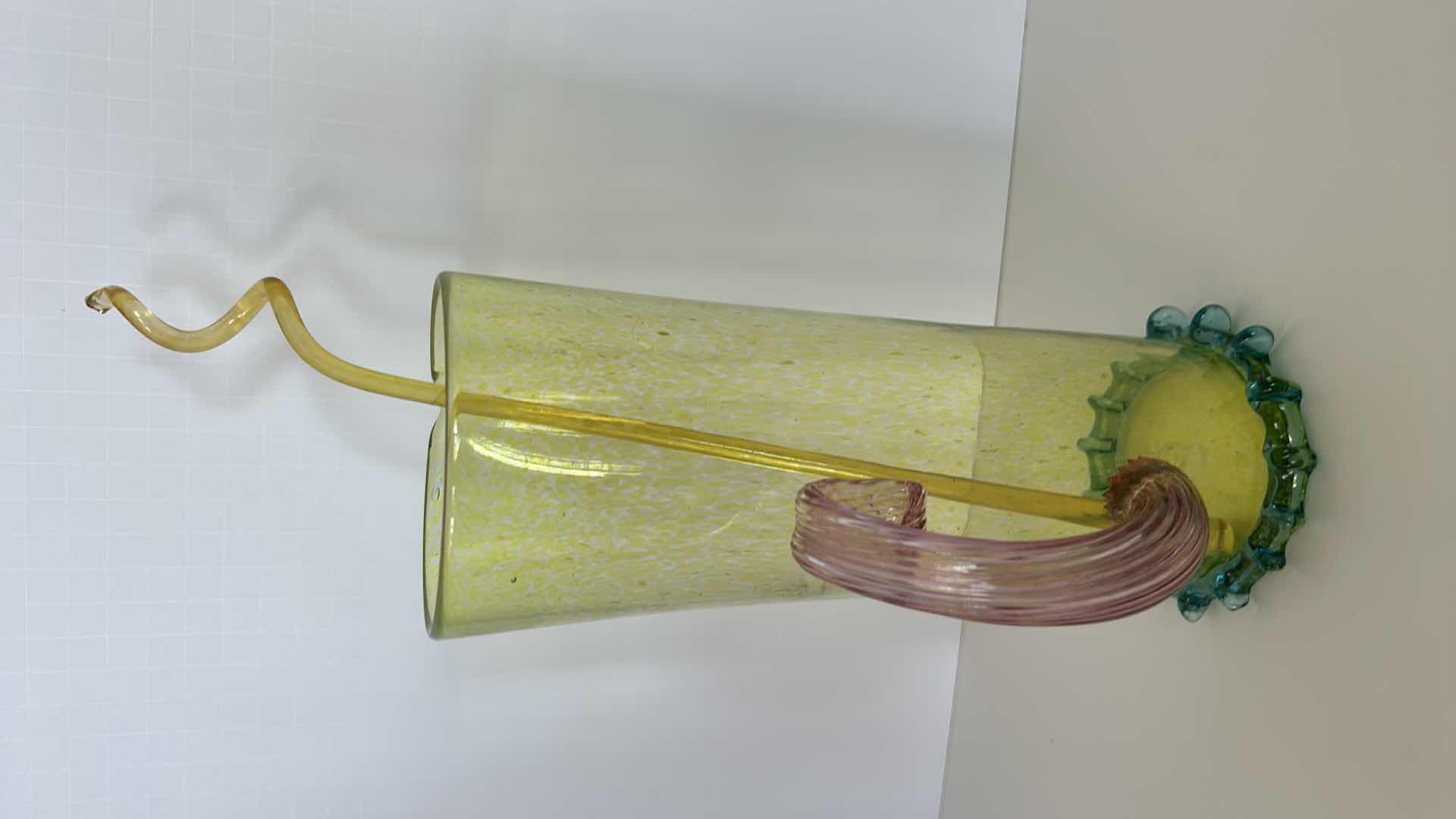 Photo 1 of COLORED GLASS PITCHER H9 3/4”
