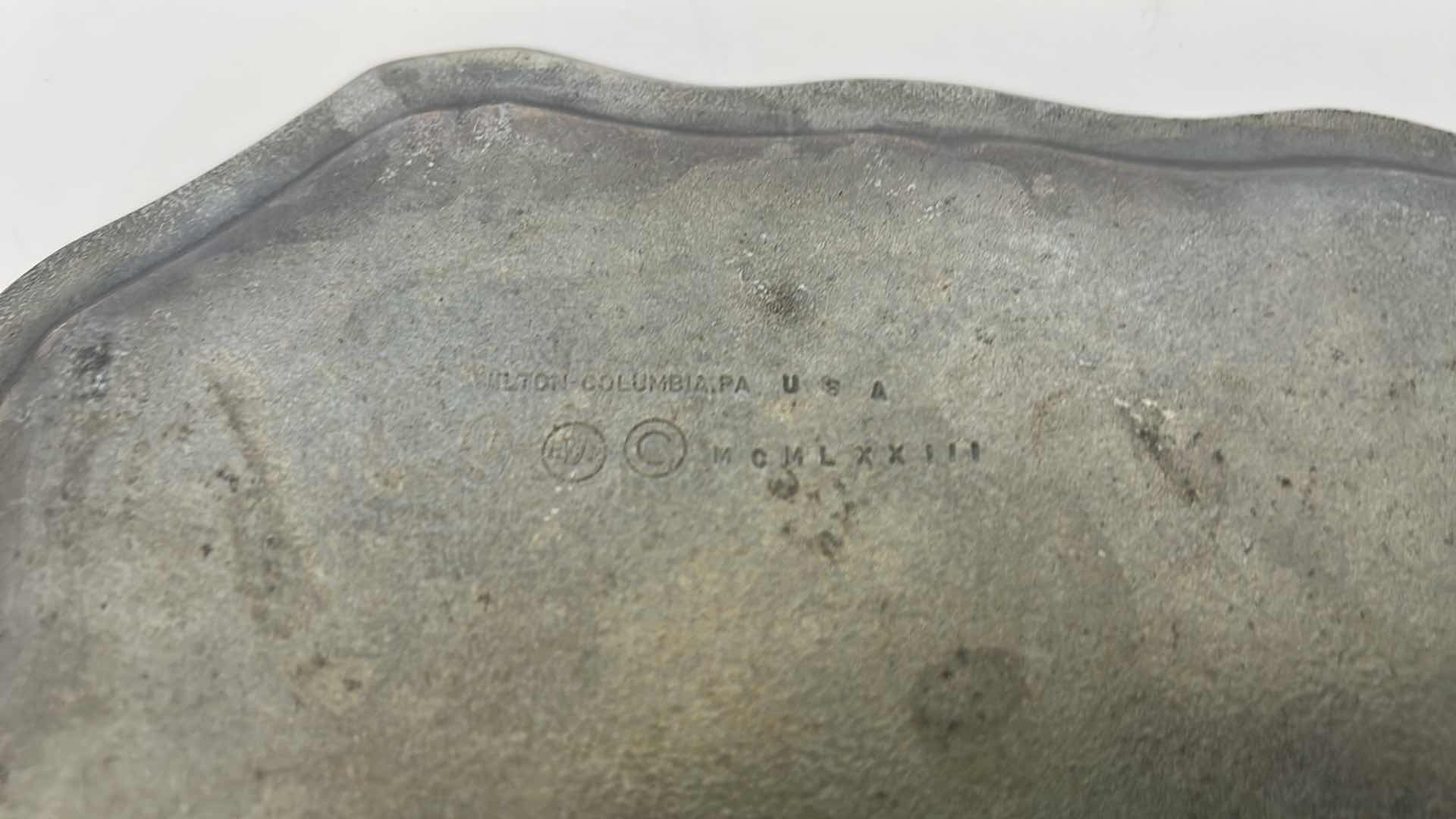 Photo 5 of 2 PEWTER TRAYS AND SILVER GRAVY BOWL