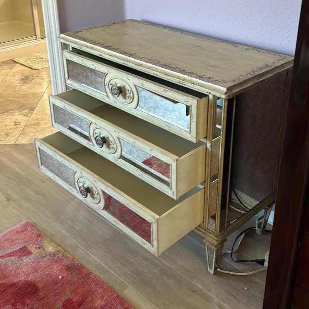 Photo 5 of HOOKER FURNITURE DISTRESSED MIRRORED CHEST OF DRAWERS 42 1/2” x 19 1/2” x 36 1/2”