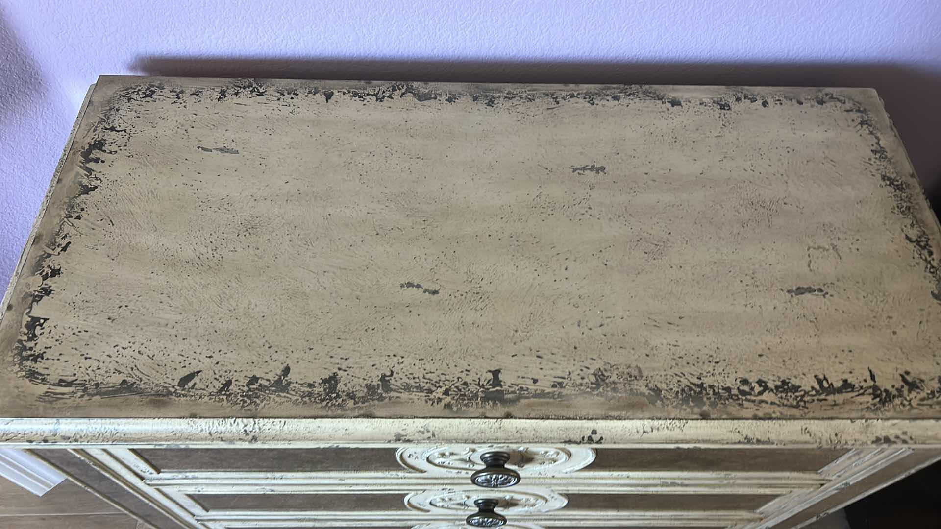 Photo 6 of HOOKER FURNITURE DISTRESSED MIRRORED CHEST OF DRAWERS 42 1/2” x 19 1/2” x 36 1/2”