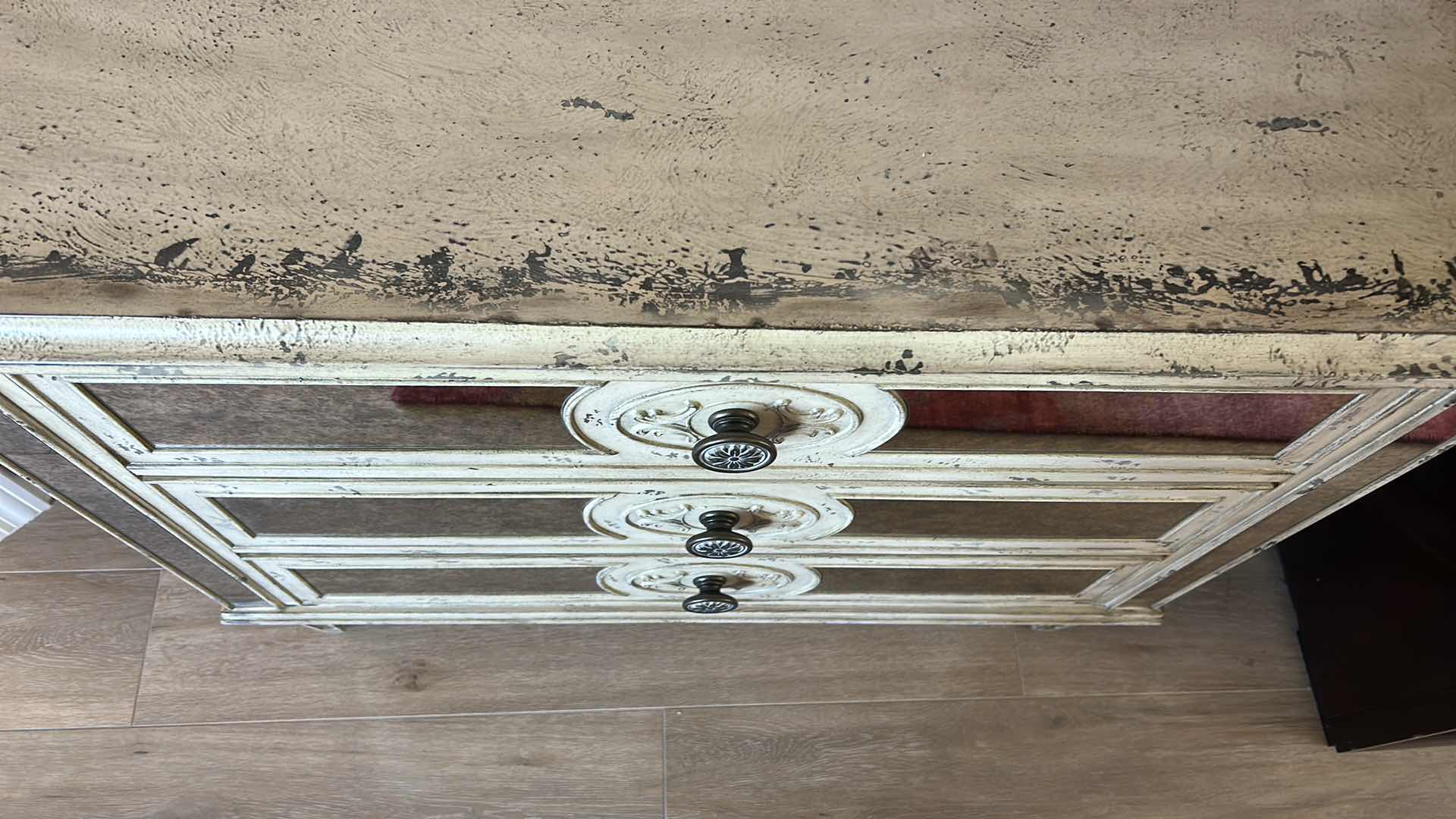 Photo 1 of HOOKER FURNITURE DISTRESSED MIRRORED CHEST OF DRAWERS 42 1/2” x 19 1/2” x 36 1/2”