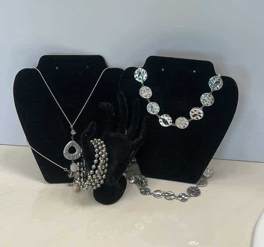 Photo 1 of COSTUME JEWELRY- 2 LONG CHICOS NECKLACE AND MARCY FELD BRACELET