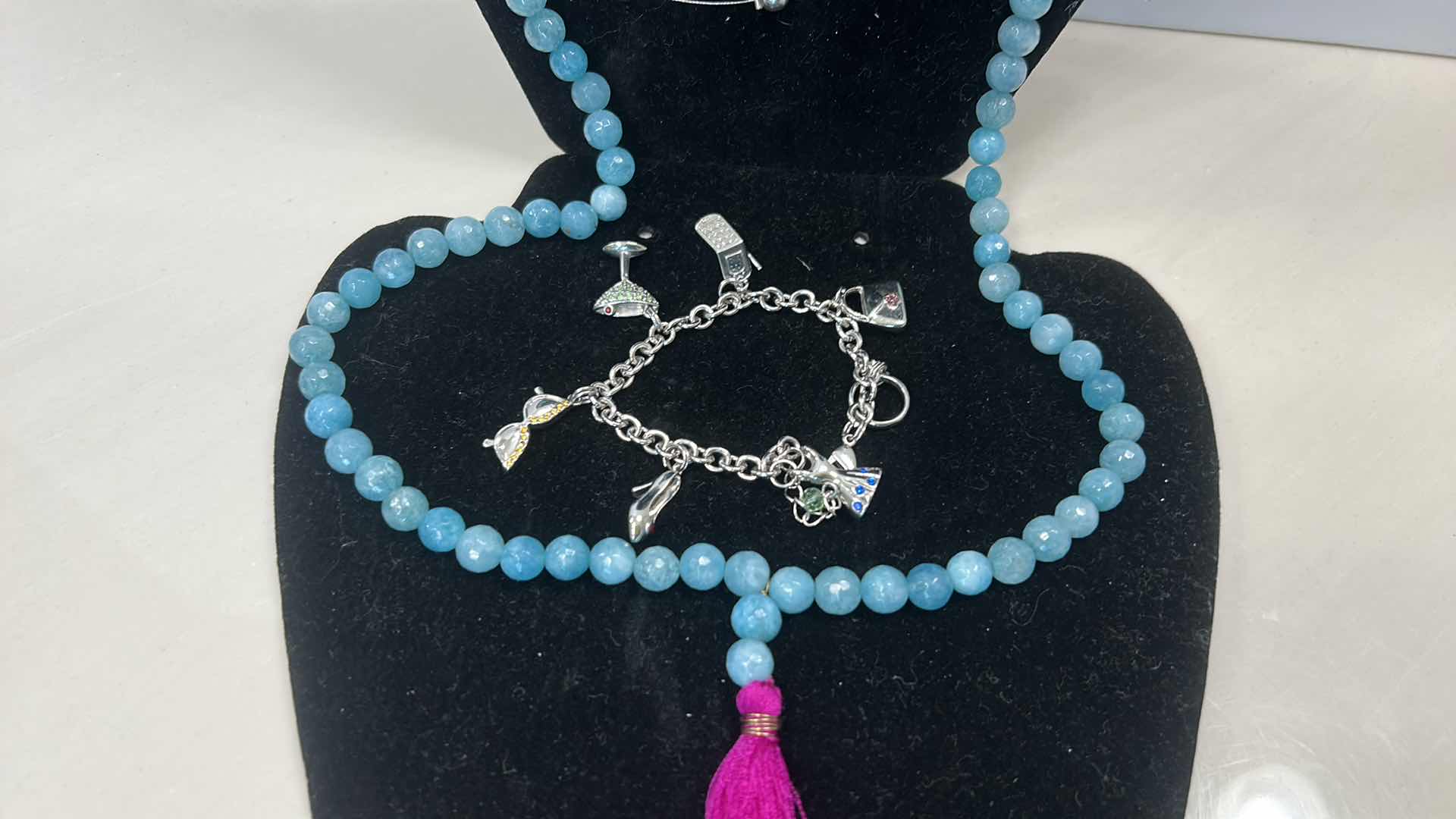 Photo 1 of COSTUME JEWELRY  - 2 NECKLACES AND BRACELET