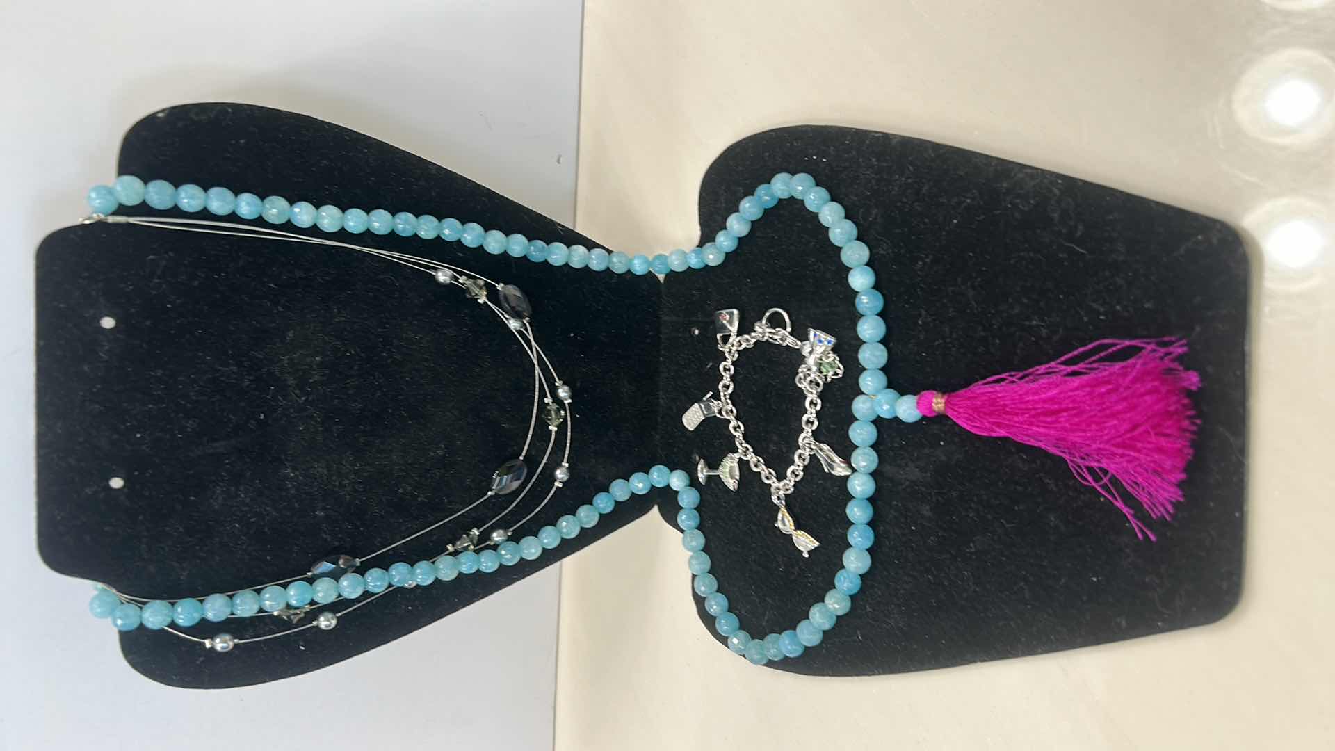 Photo 1 of COSTUME JEWELRY  - 2 NECKLACES AND BRACELET