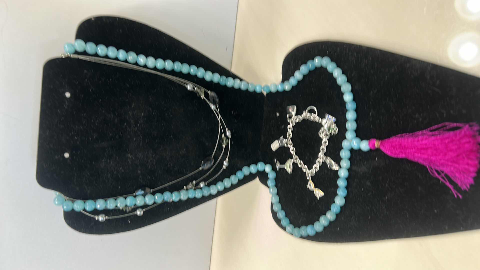 Photo 1 of COSTUME JEWELRY  - 2 NECKLACES AND BRACELET