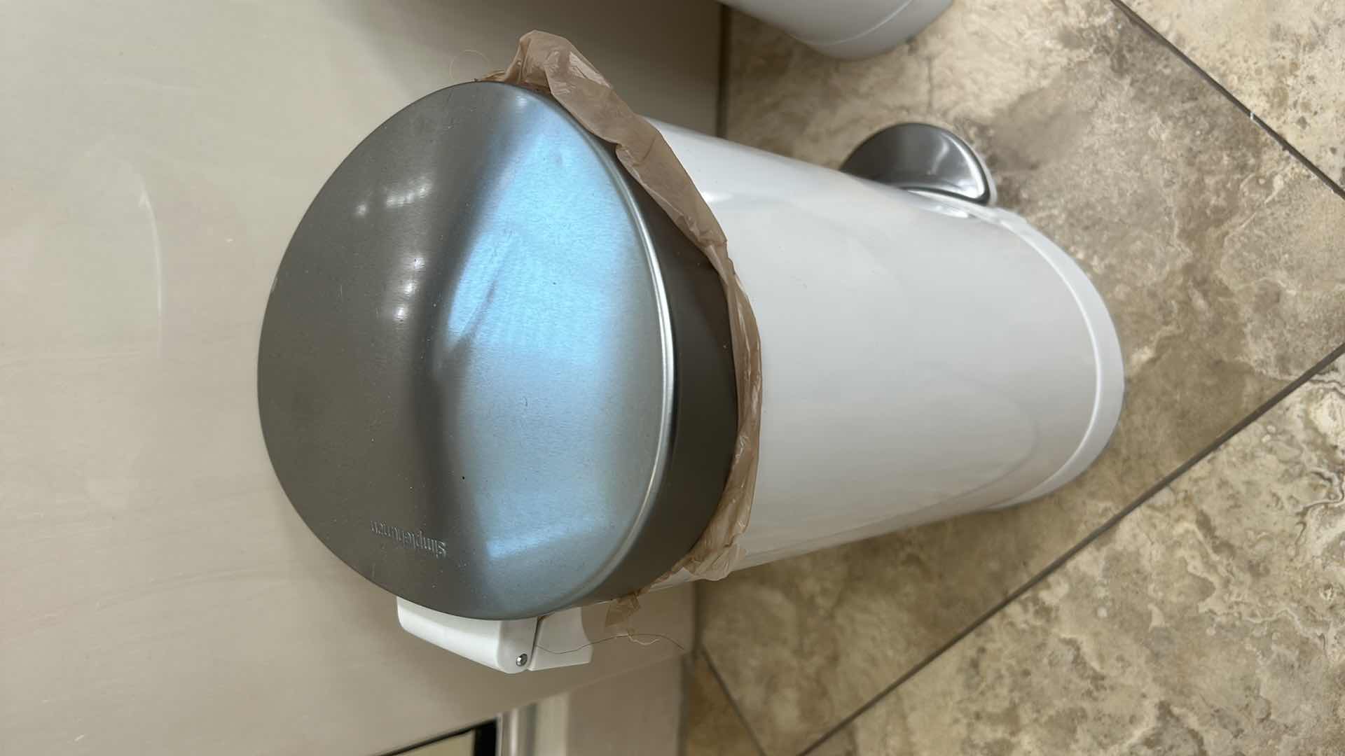 Photo 1 of 2 SMALL SIMPLE HUMAN TRASHCANS H13”