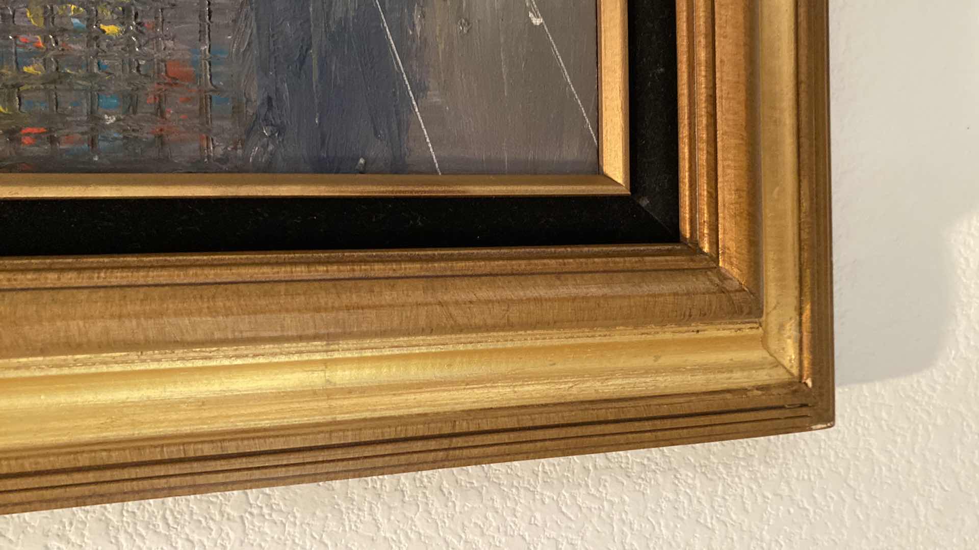 Photo 1 of FRAMED OIL ON CANVAS PARIS STREET SCENE SIGNED ARTWORK 43” x 31”