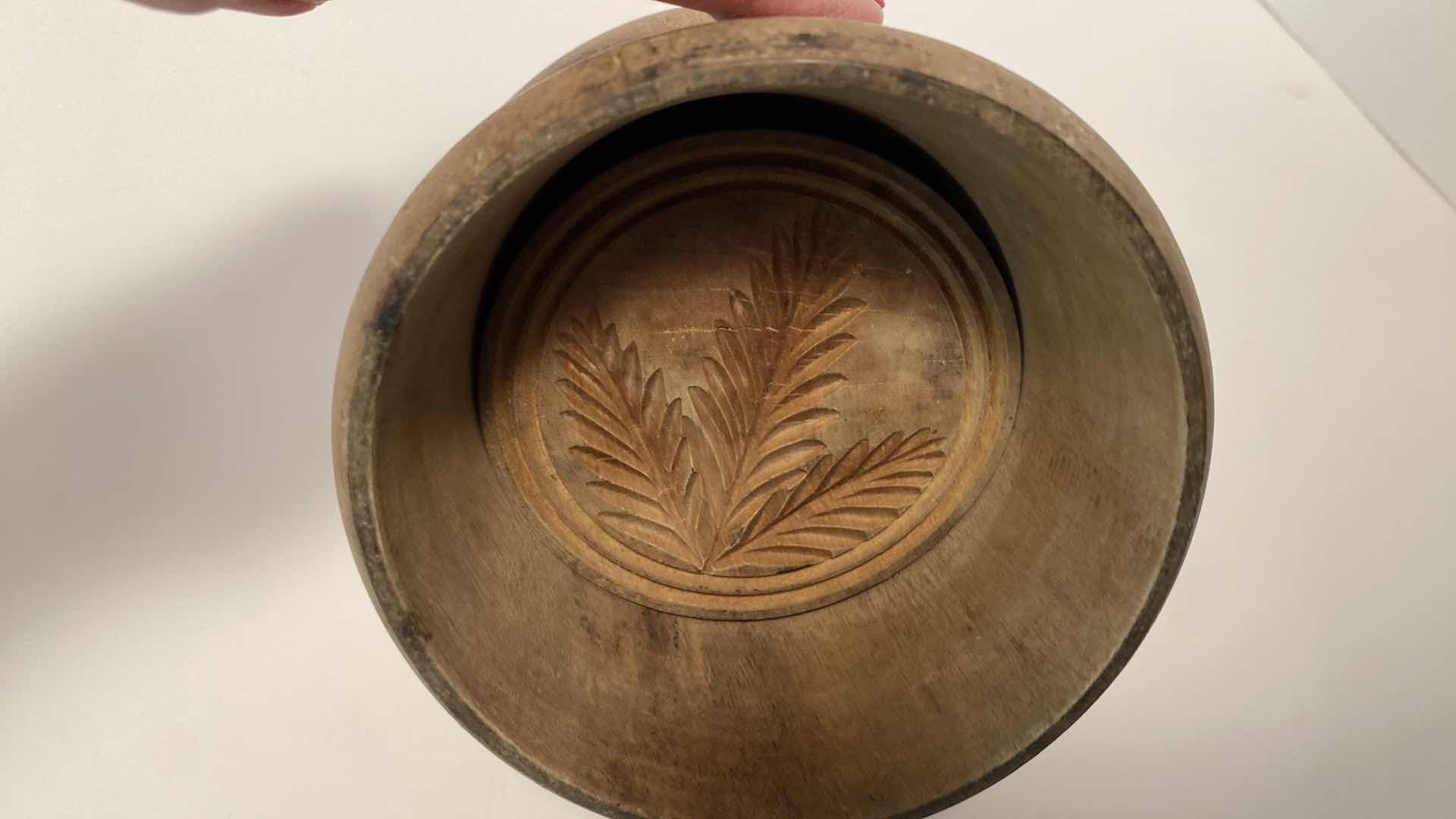 Photo 1 of ANTIQUE BUTTER MOLD STAMP H 4 1/2”