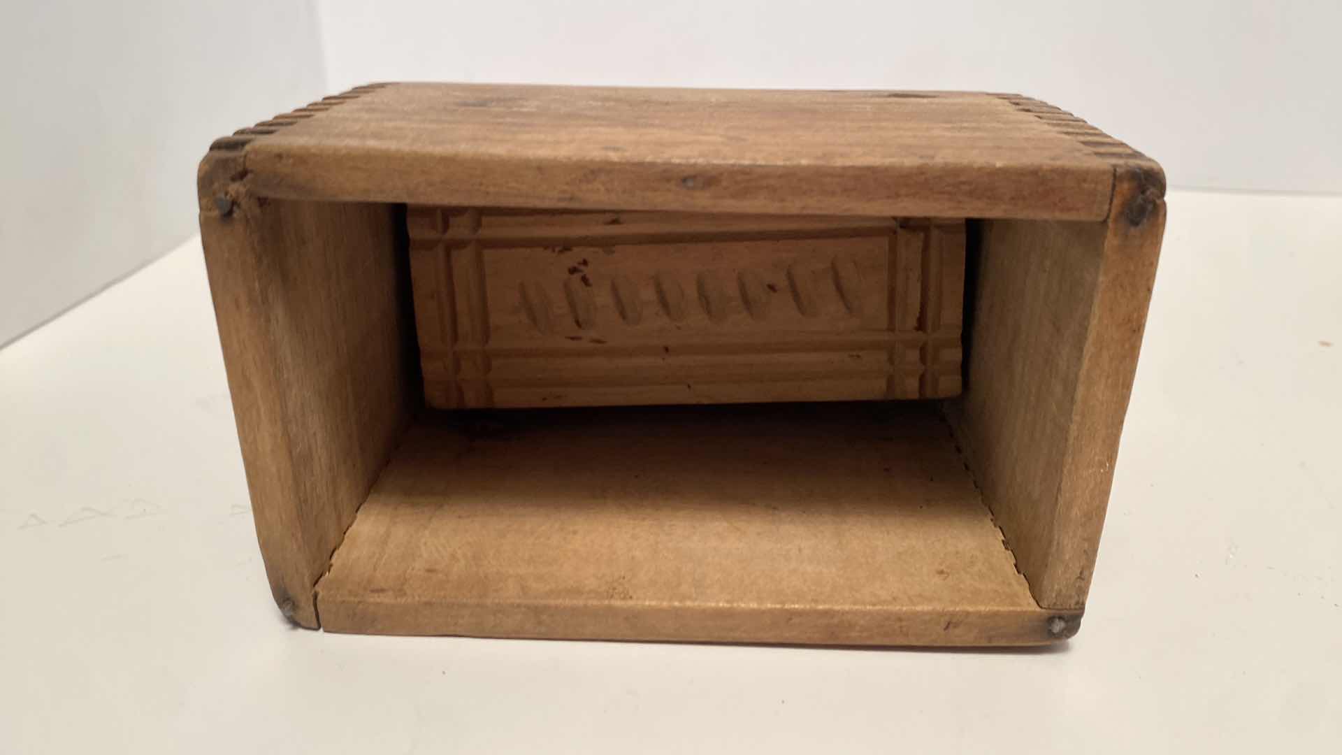 Photo 1 of ANTIQUE BUTTER MOLD 5 1/2” x 9” including handle