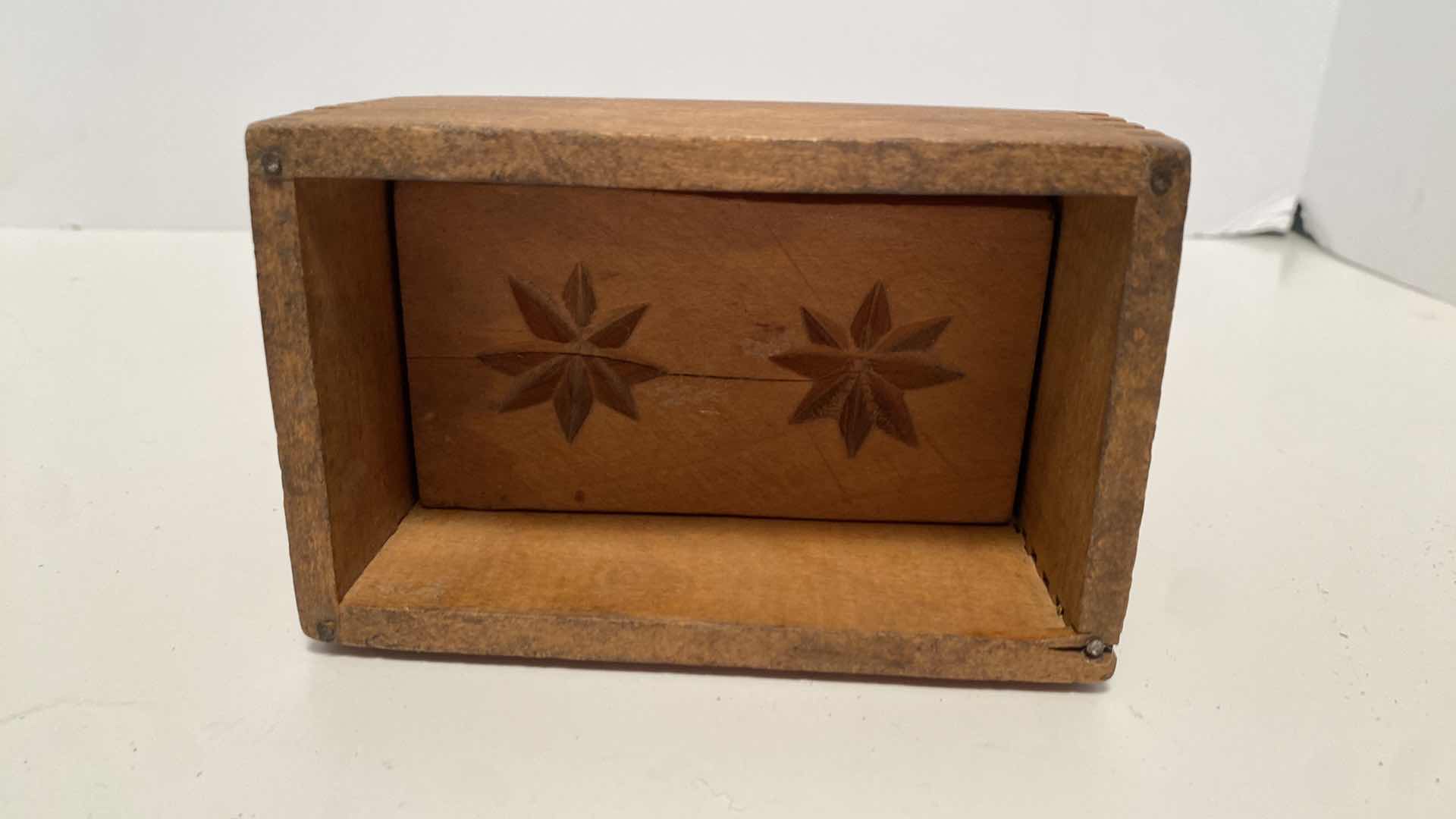 Photo 1 of ANTIQUE BUTTER MOLD 5 1/2” X 9” including handle