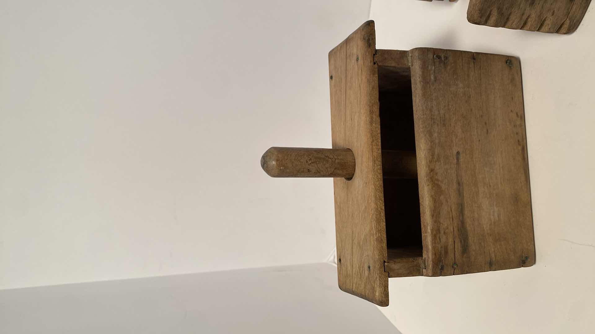 Photo 1 of ANTIQUE BUTTER MOLDS ONE WITH HANDLE MEASURES 6 1/2” x 9”