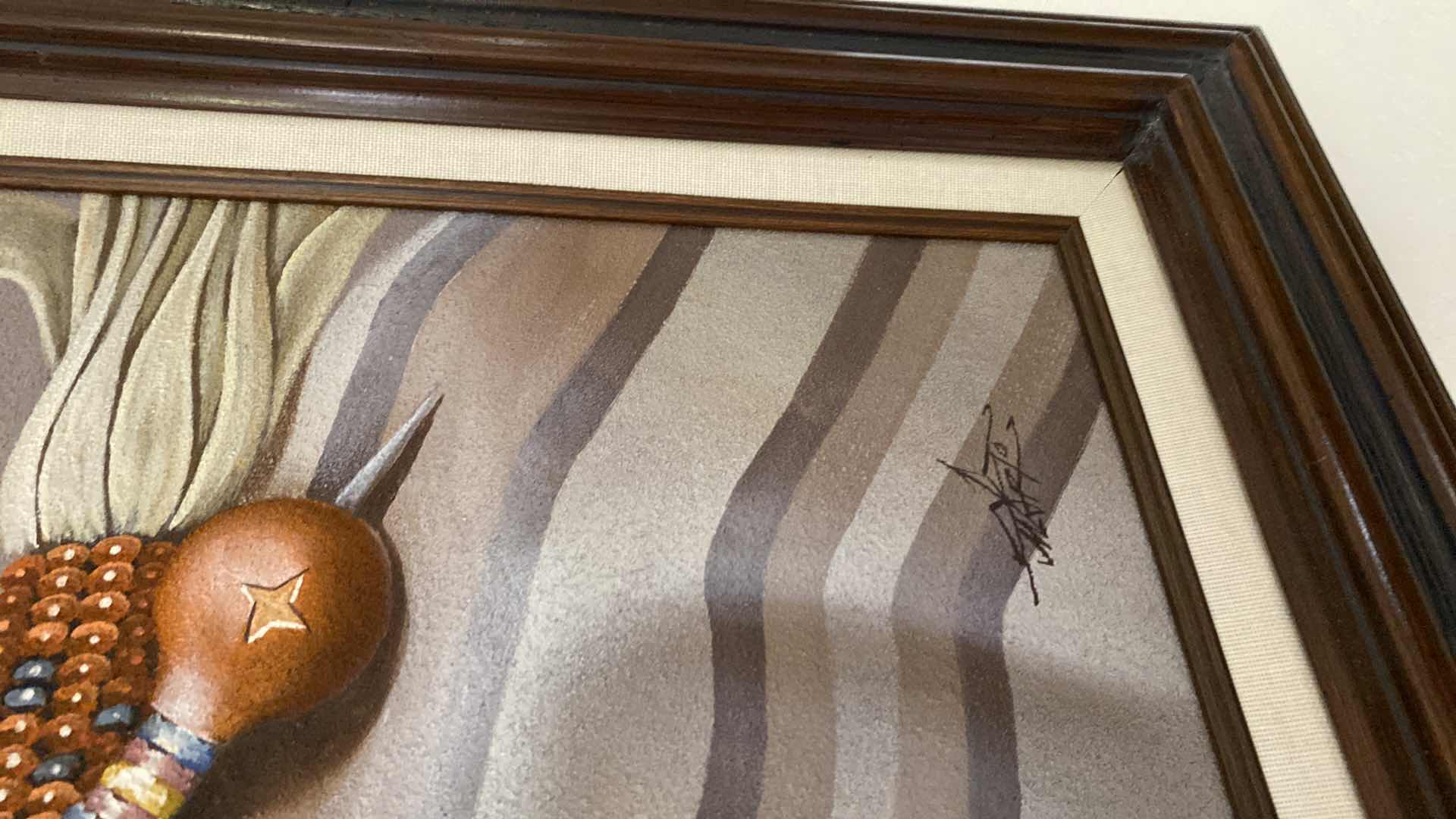 Photo 1 of FRAMED NATIVE AMERICAN STILL LIFE OIL ON CANVAS SIGNED ARTWORK 27” x 31”