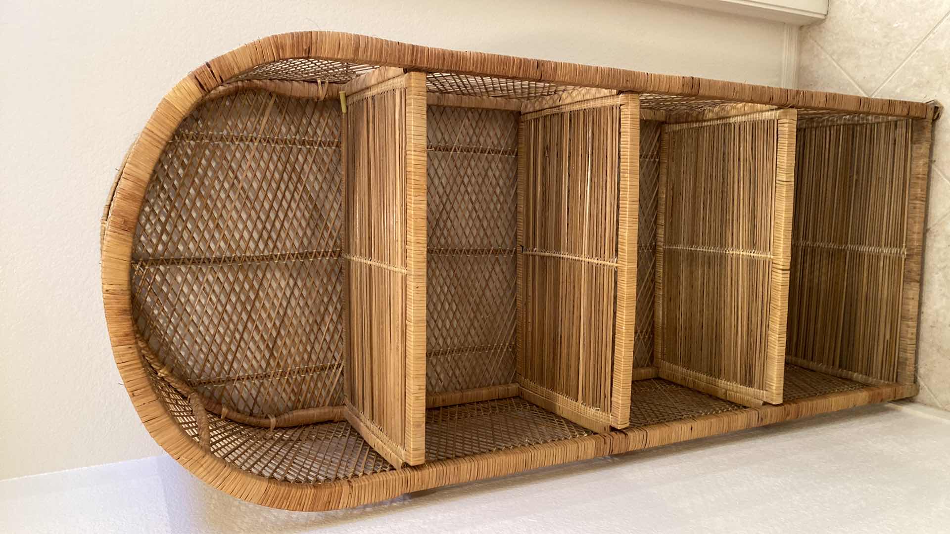 Photo 1 of 4 SHELF WICKER-STORAGE UNIT 26” x 15” H 66”