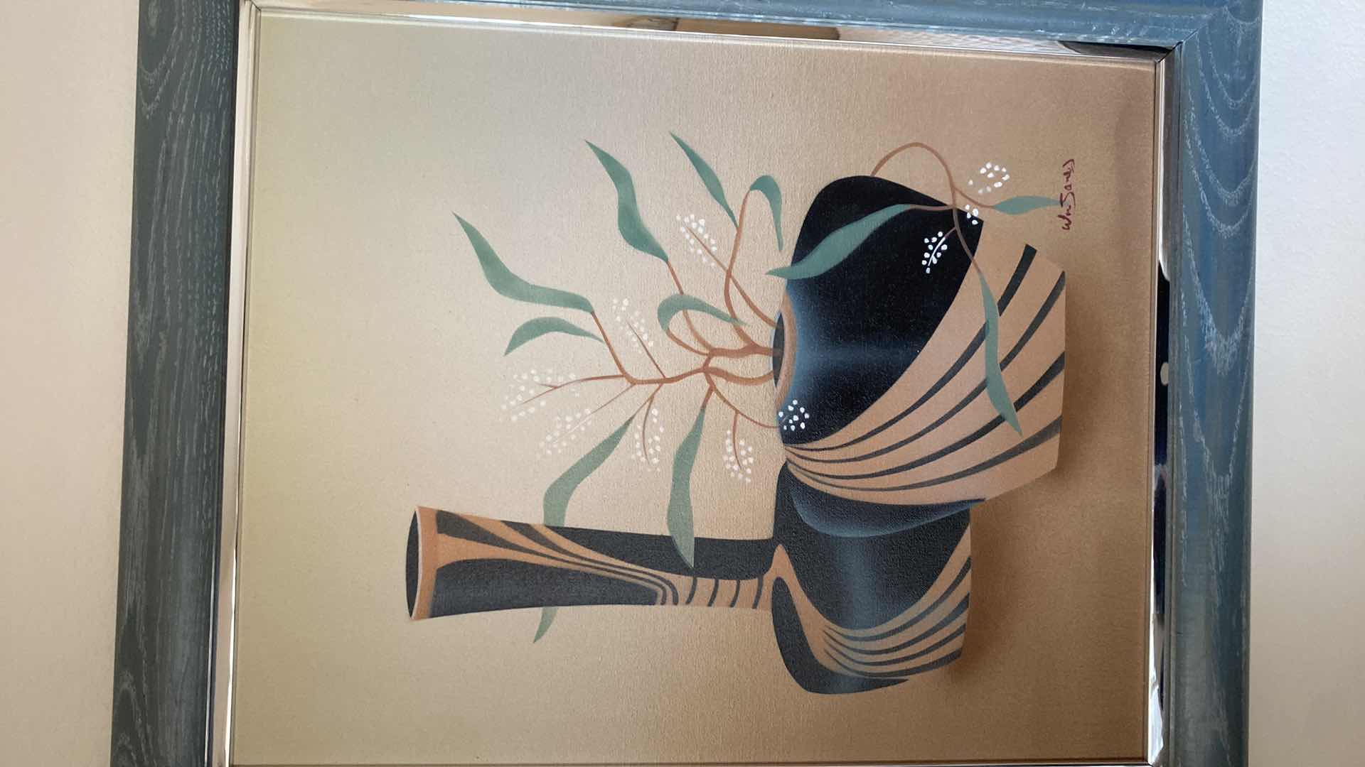 Photo 1 of FRAMED SIGNED ASIAN INSPIRED OIL ON CANVAS ARTWORK 20” x 23”